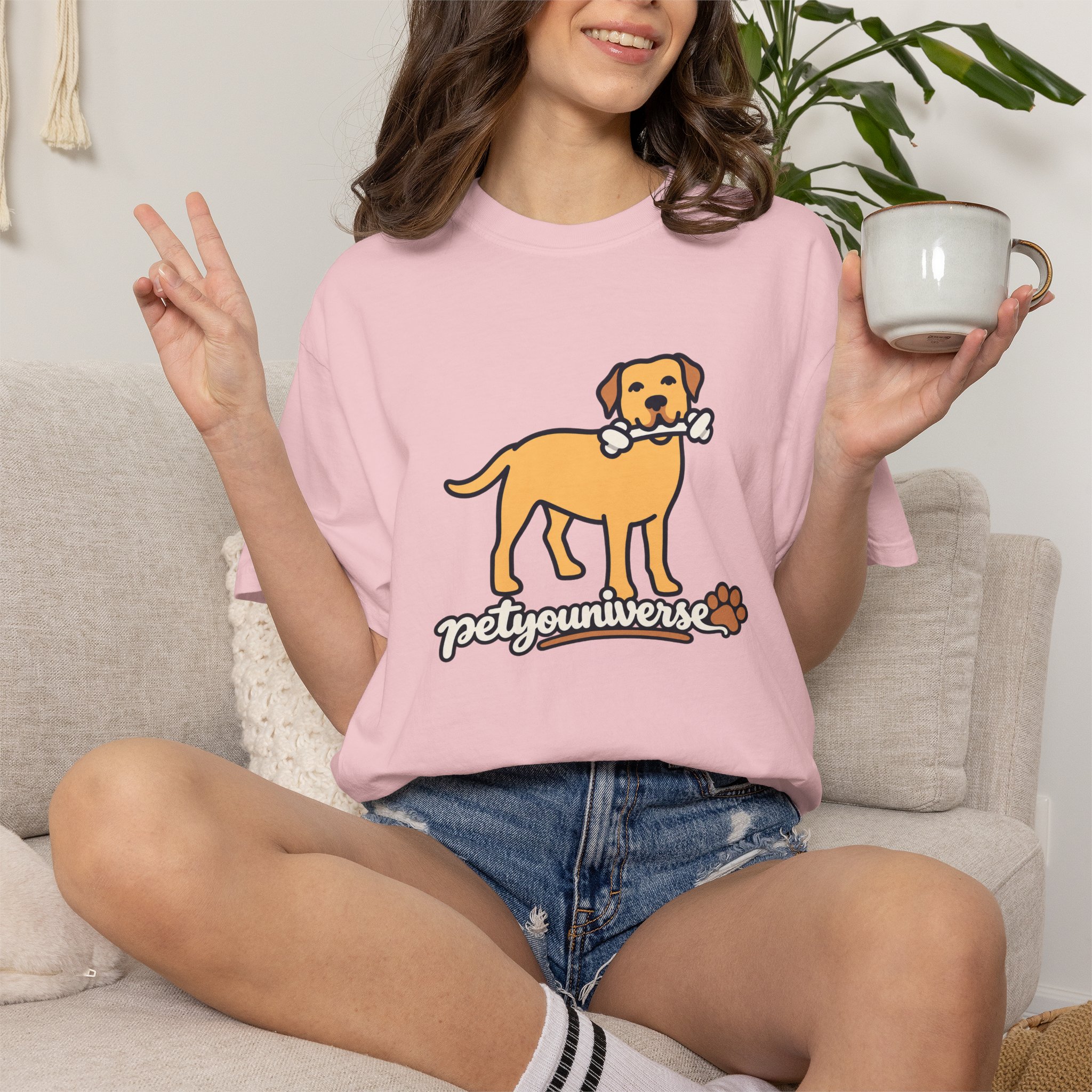 Dog Bone Graphic T-Shirt — "PetYoUniverse" Puppy Tee - Image 111