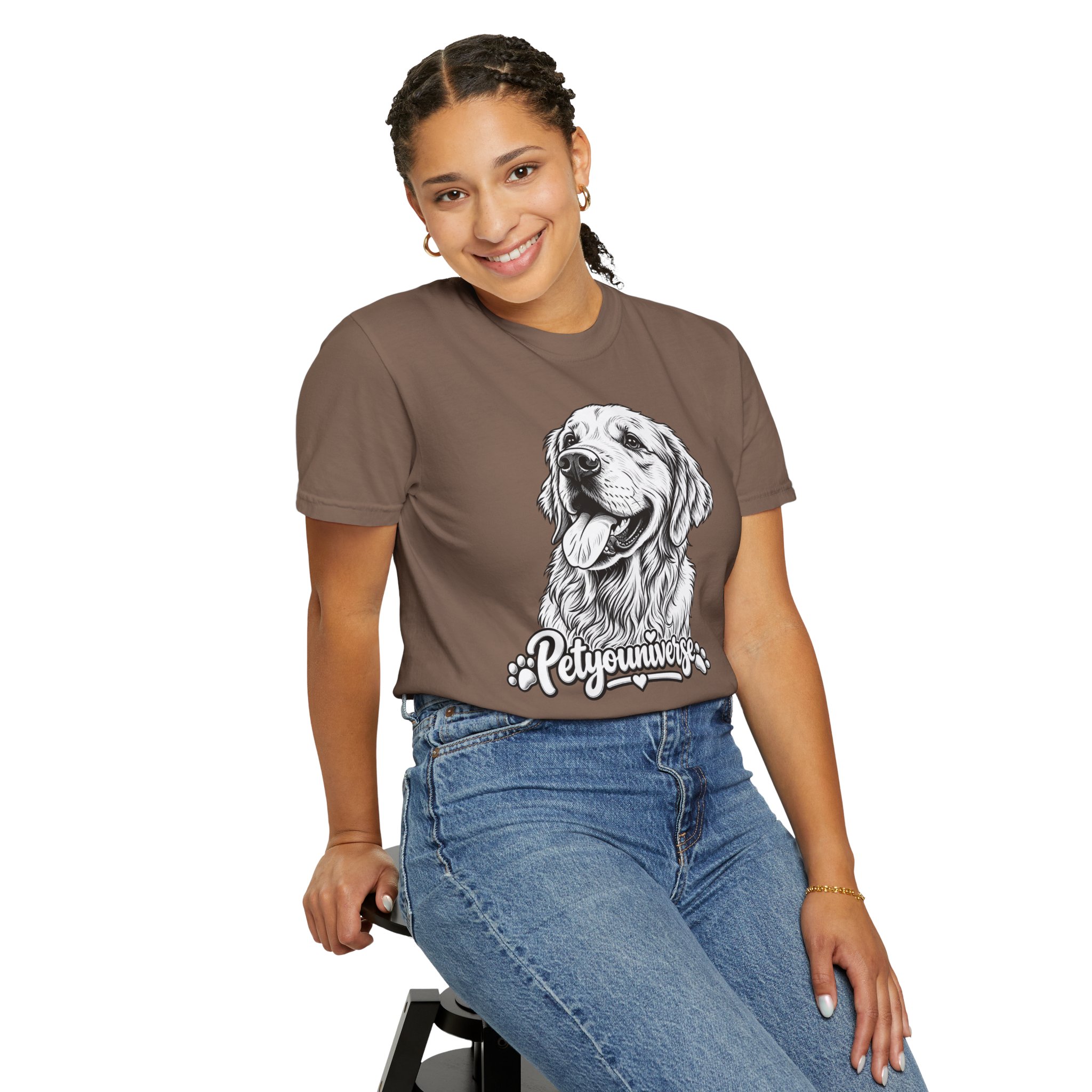 PetYoUniverse Golden Retriever Graphic T-Shirt — Cute Dog Portrait Tee - Image 33