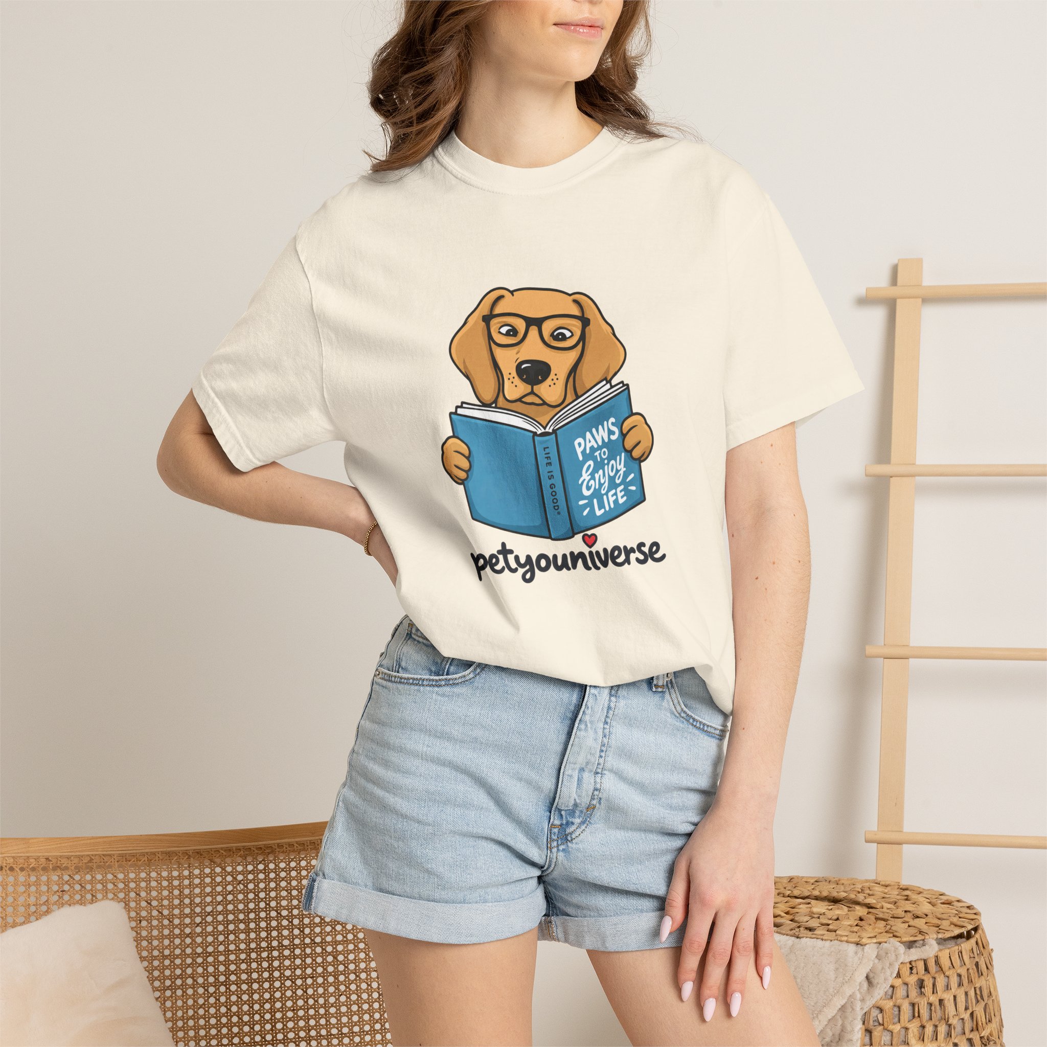 Dog Reading T-Shirt — "Paws & Books" Cute Booklover Pup Tee - Image 2