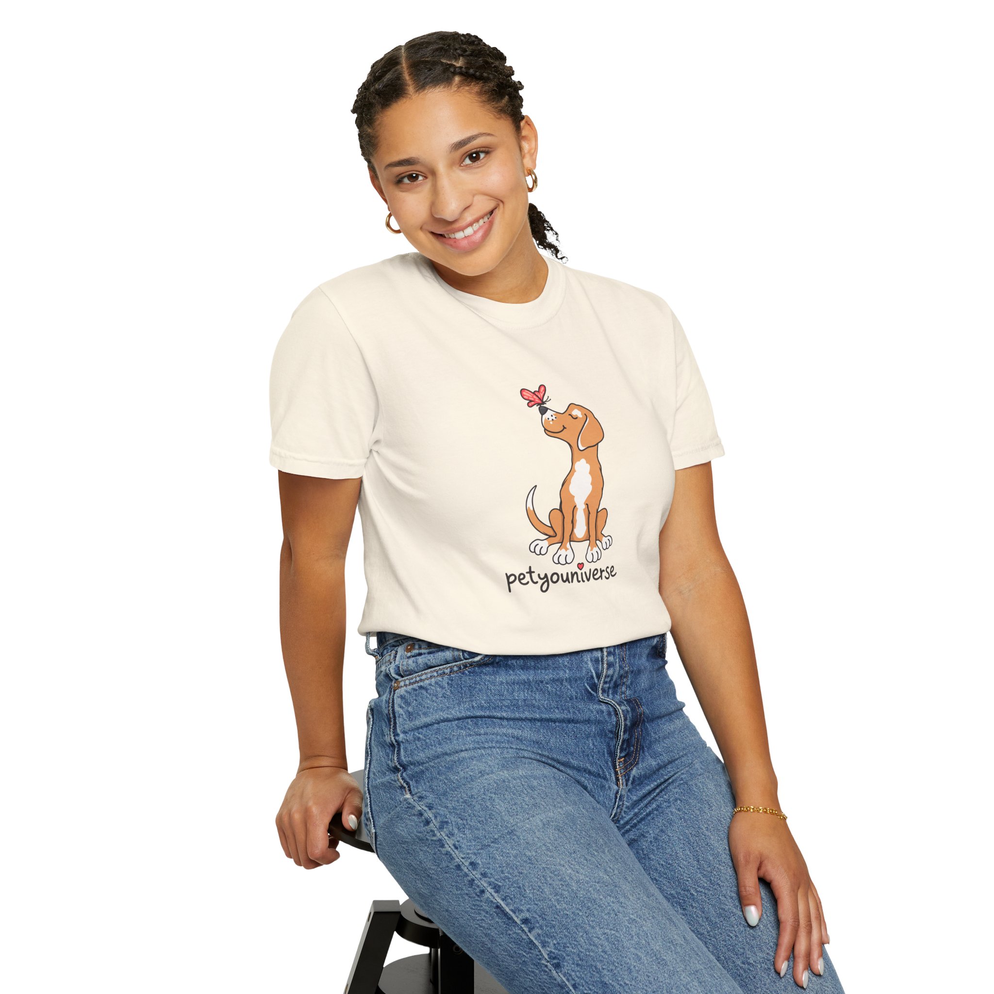 PetYoUniverse Cute Dog & Butterfly T‑Shirt - Image 6