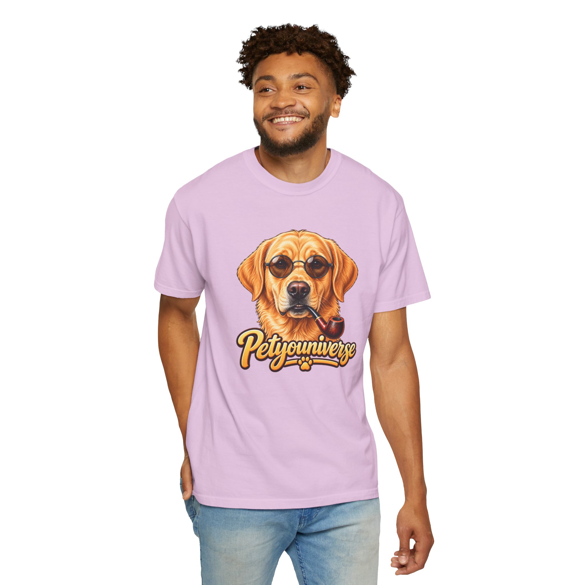 Dog Graphic T-Shirt — 'PetYoUniverse' Yellow Lab Portrait Tee - Image 115