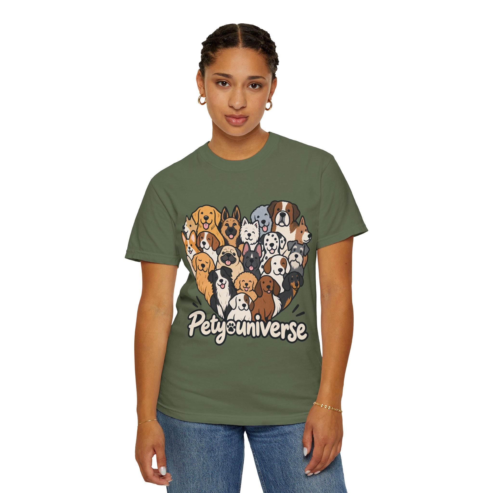 Dog Lover Cartoon T-Shirt — "Pety Universe" Graphic Tee - Image 86