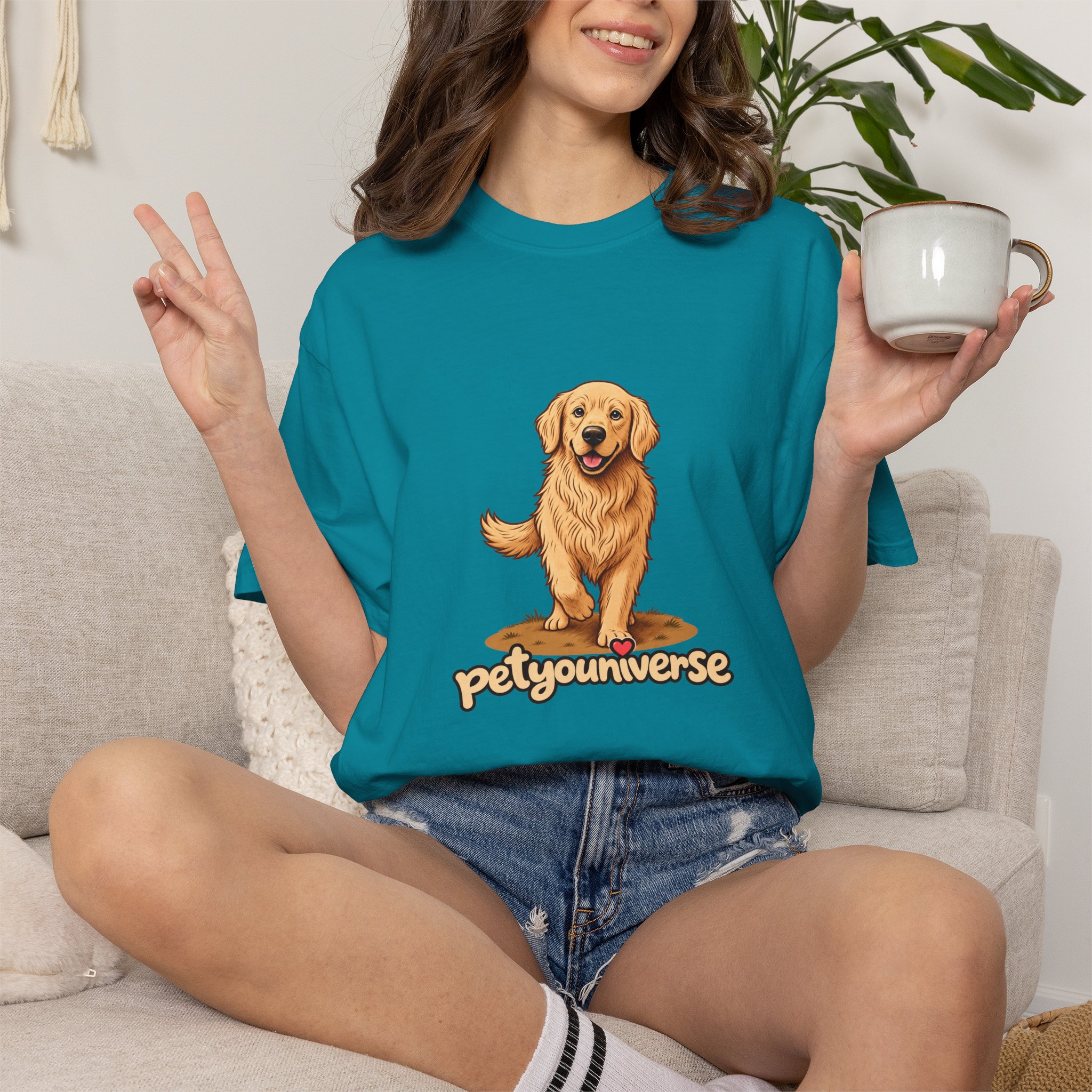 Golden Retriever Graphic T-Shirt — "PetYoUniverse" Cute Dog Tee - Image 75