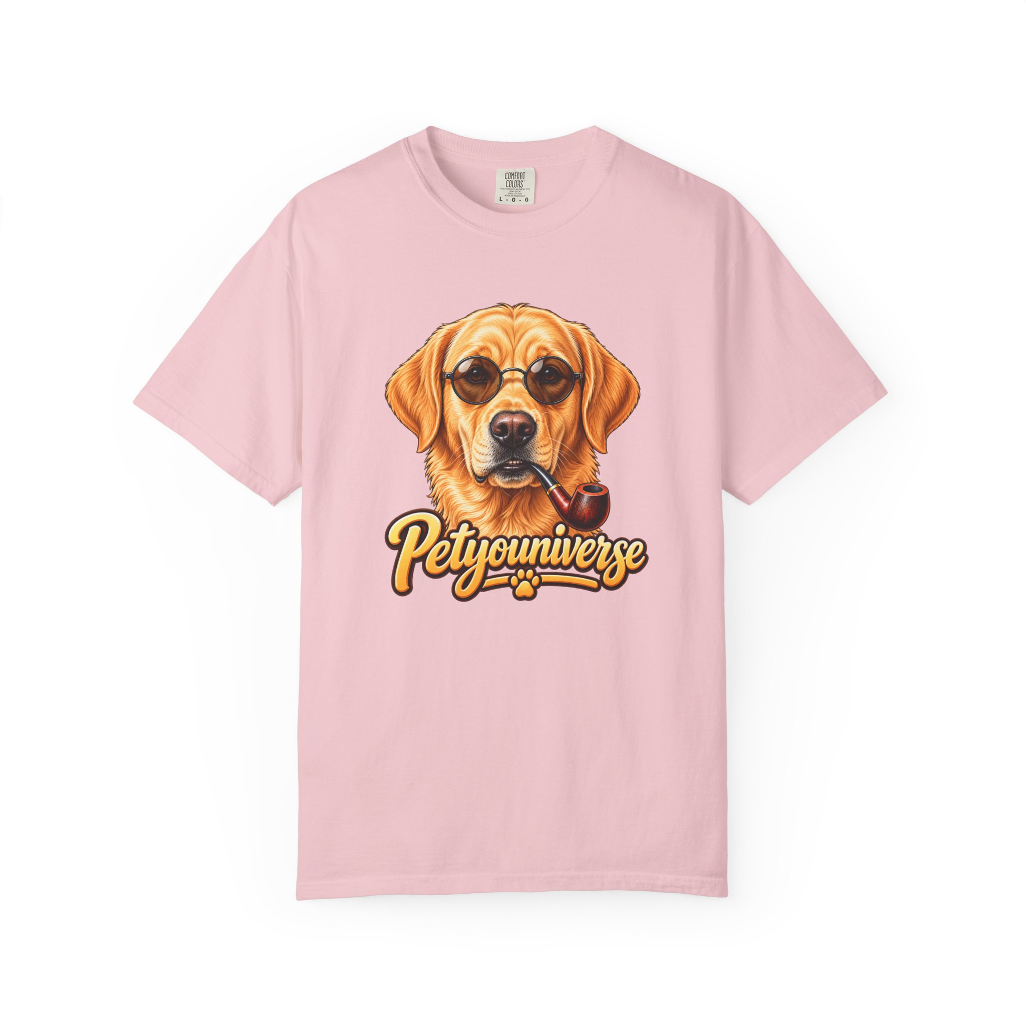 Dog Graphic T-Shirt — 'PetYoUniverse' Yellow Lab Portrait Tee - Image 118