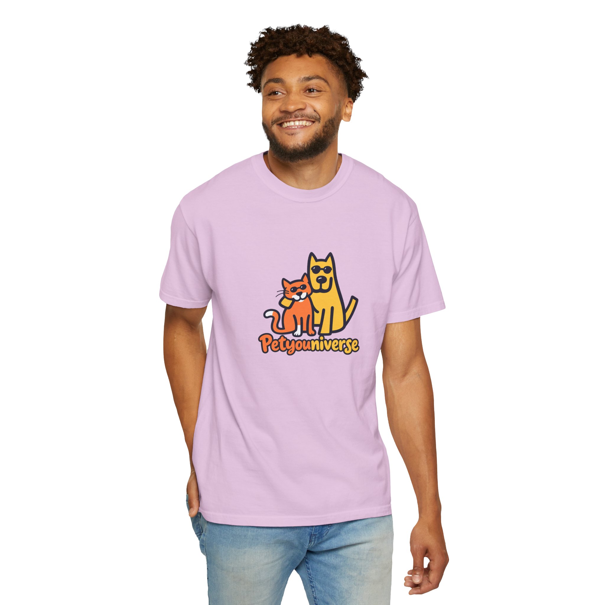 PetyoUniverse Cute Cat & Dog Graphic T-Shirt — Vintage Garment-Dyed Tee for Pet Lovers - Image 115
