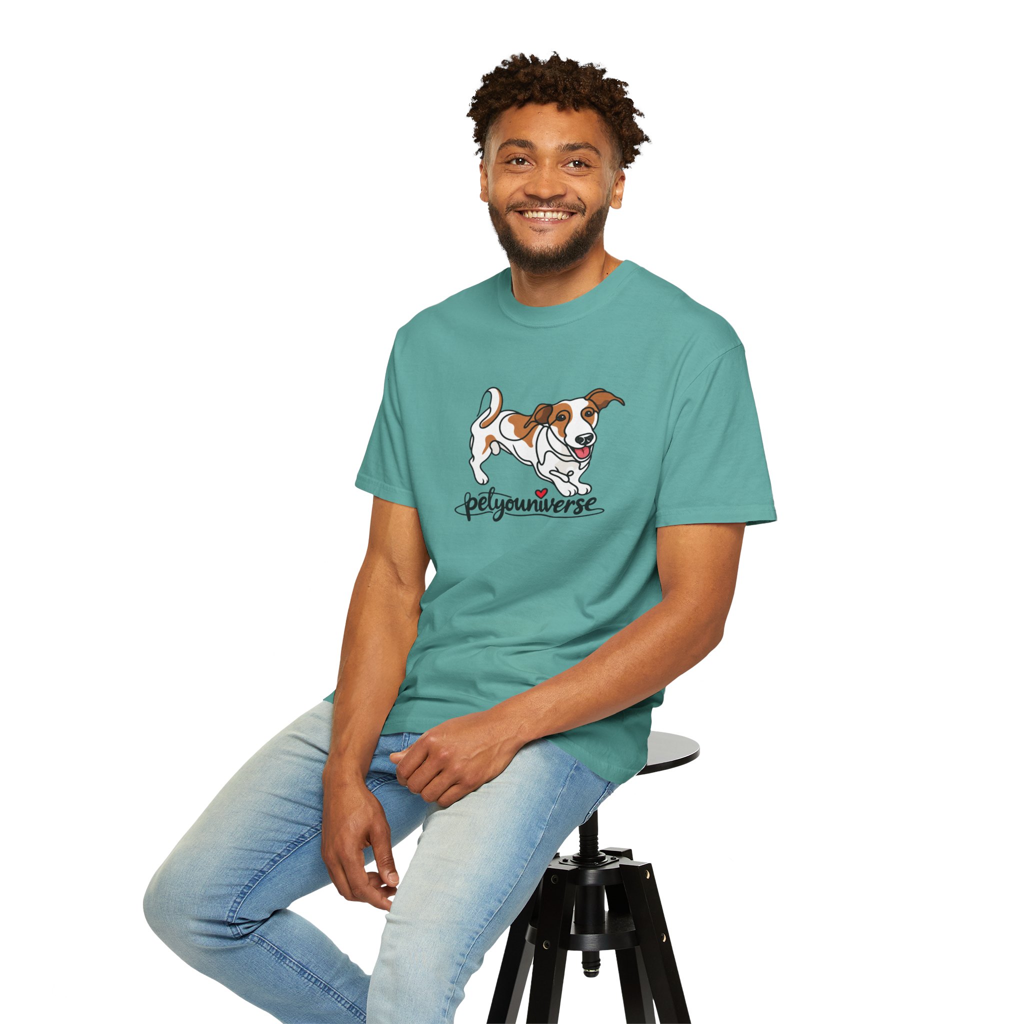 Dog Cartoon T-Shirt — "PetYoUniverse" Playful Jack Russell Tee - Image 71