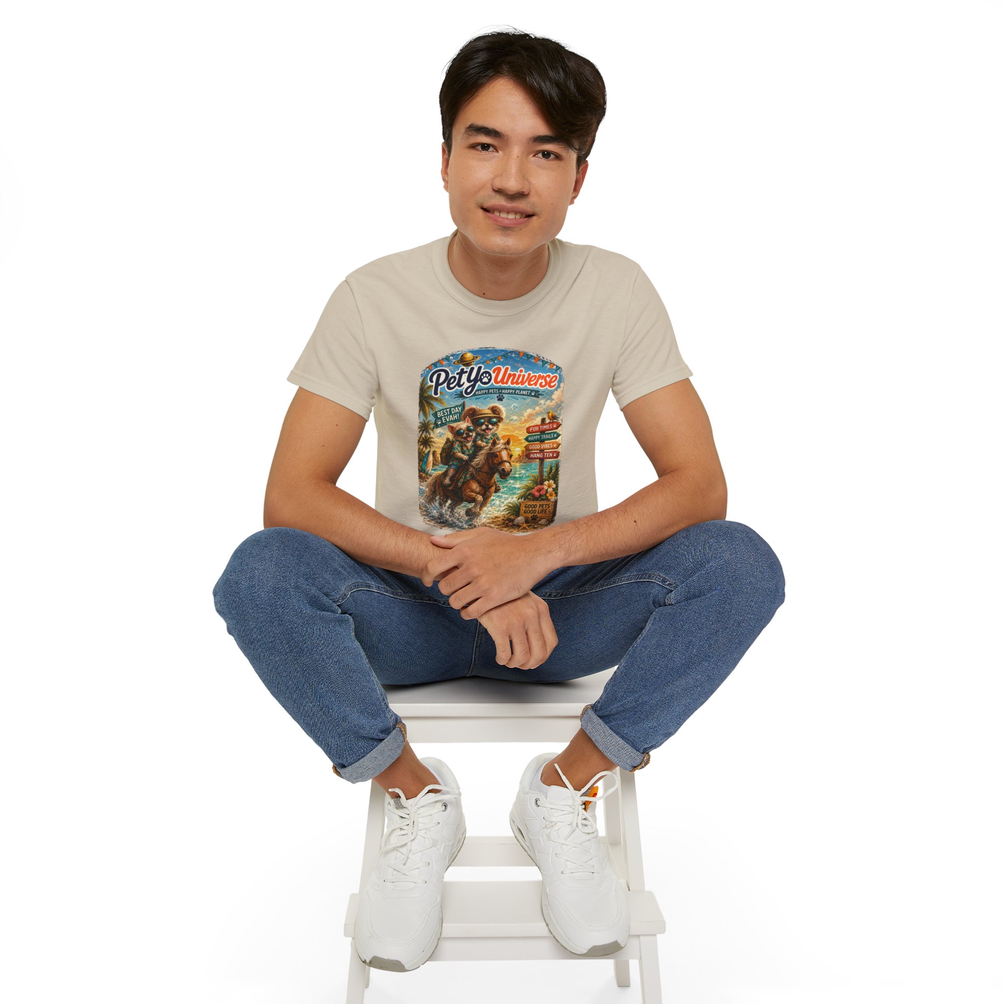 T-Shirt — PetYoUniverse Camping Cat Graphic Tee - Image 4