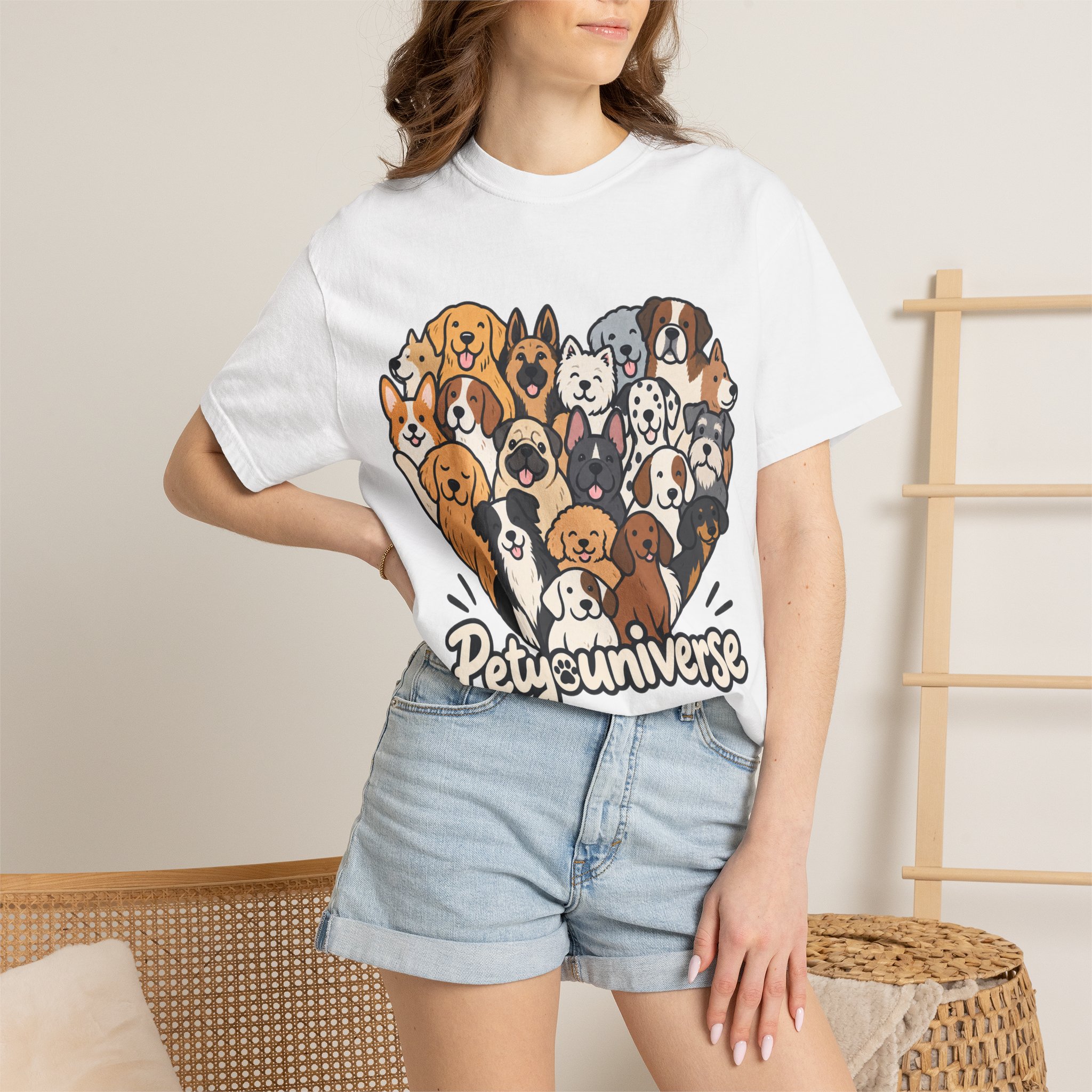Dog Lover Cartoon T-Shirt — "Pety Universe" Graphic Tee - Image 2