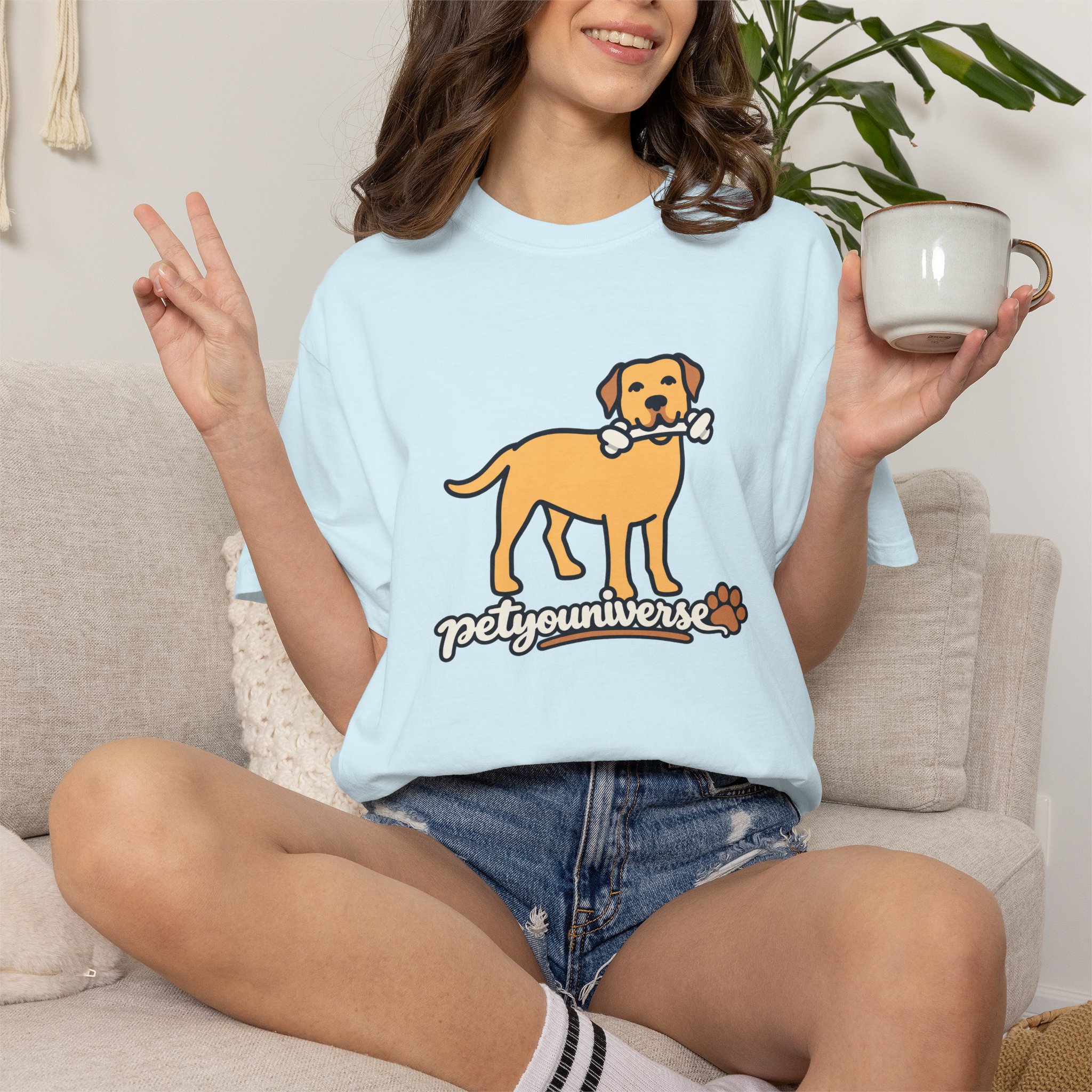 Dog Bone Graphic T-Shirt — "PetYoUniverse" Puppy Tee - Image 84
