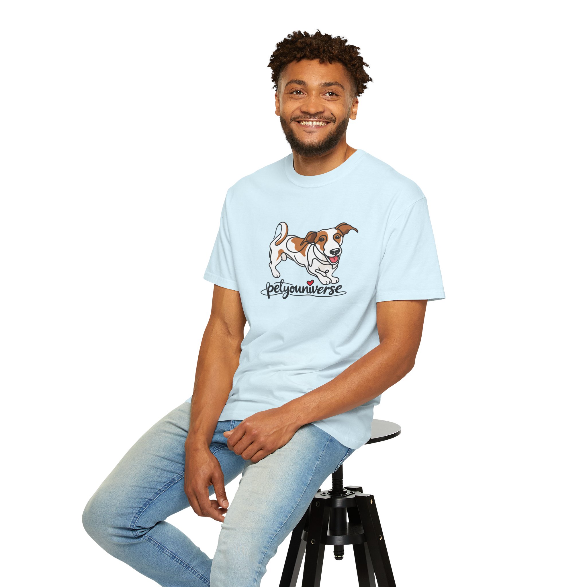 Dog Cartoon T-Shirt — "PetYoUniverse" Playful Jack Russell Tee - Image 89
