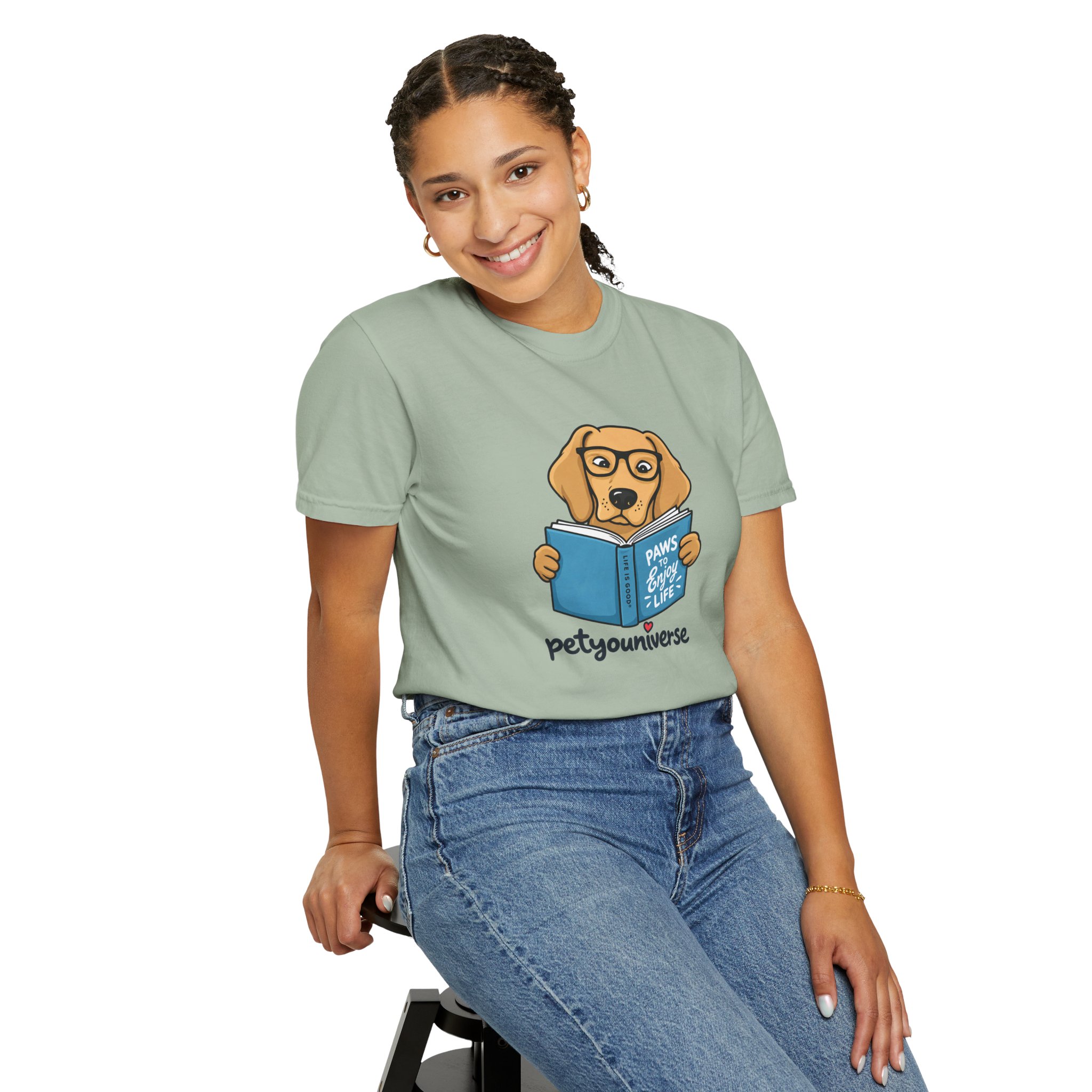 Dog Reading T-Shirt — "Paws & Books" Cute Booklover Pup Tee - Image 60
