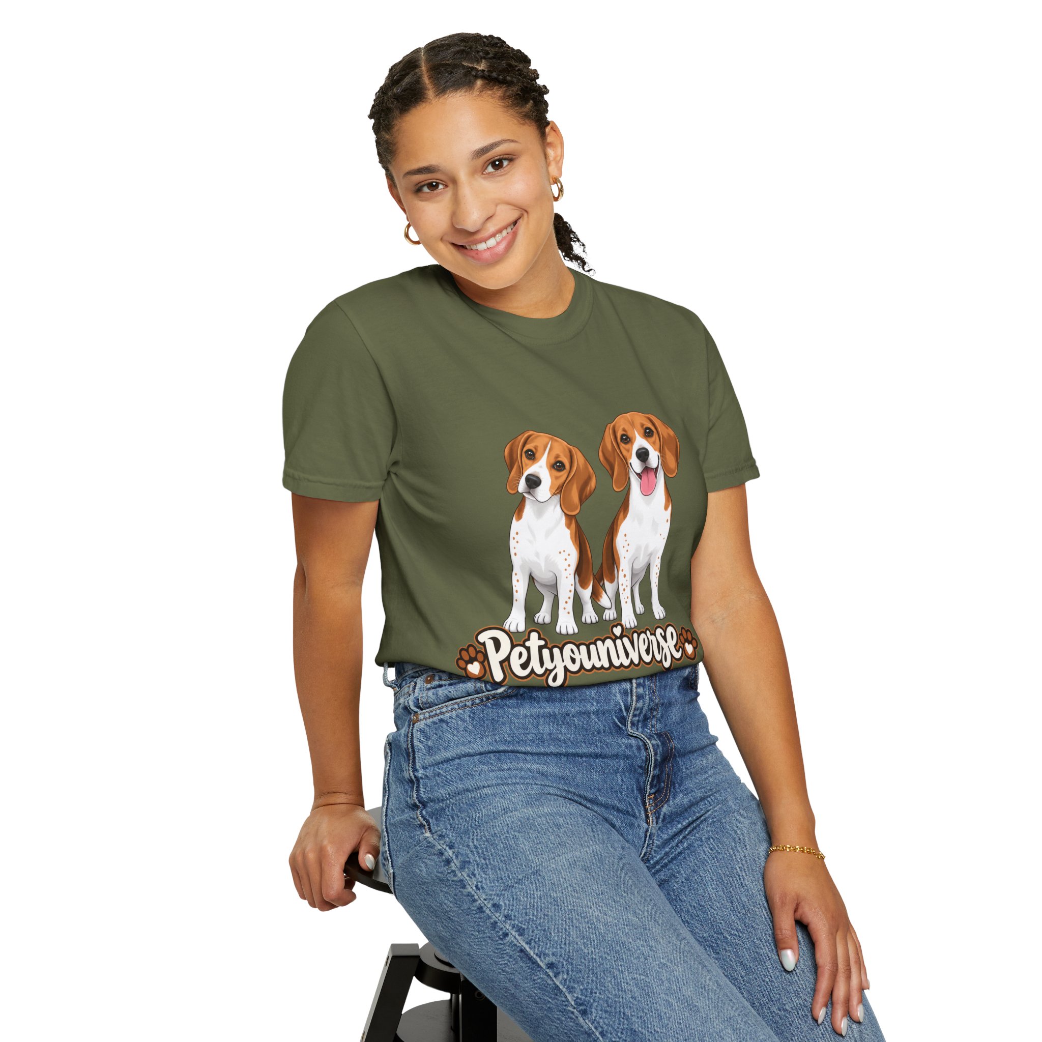 Beagle Lovers T-Shirt — 'PetYoUniverse' Cute Cartoon Duo Dog Tee - Image 60