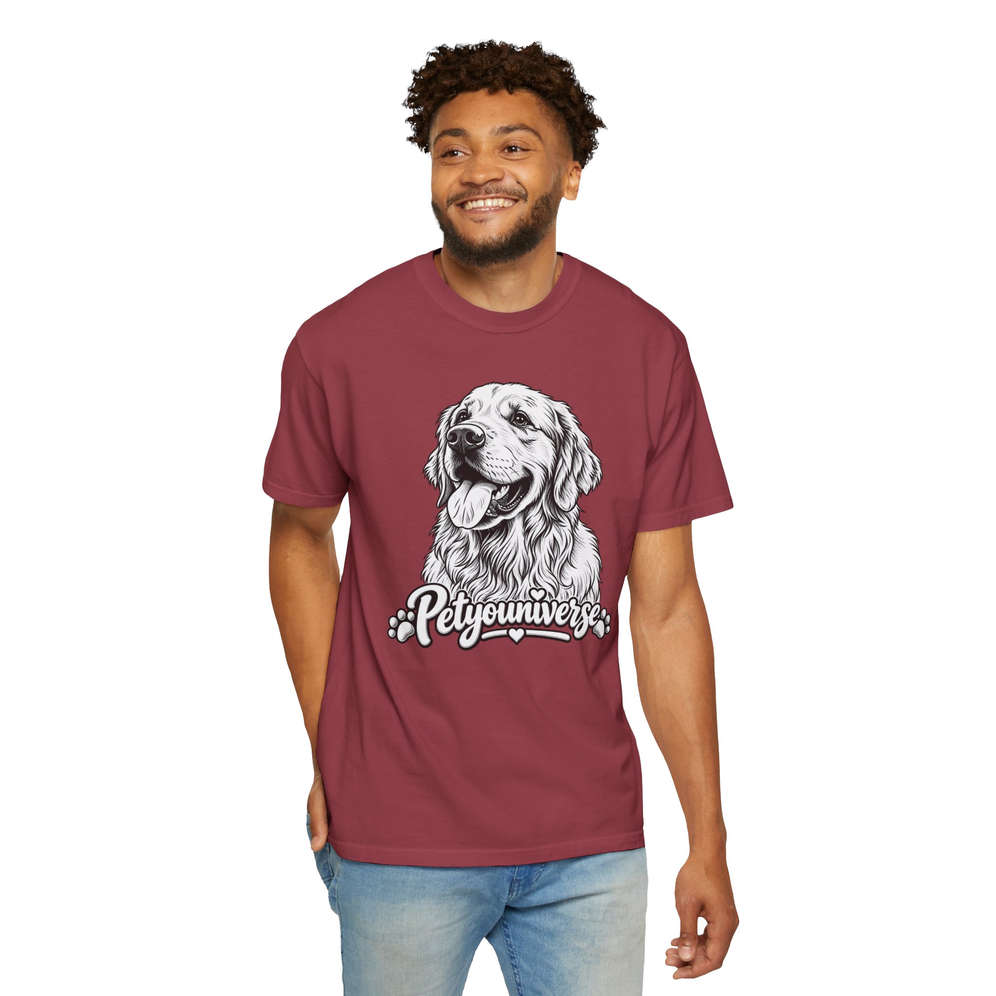 PetYoUniverse Golden Retriever Graphic T-Shirt — Cute Dog Portrait Tee - Image 115