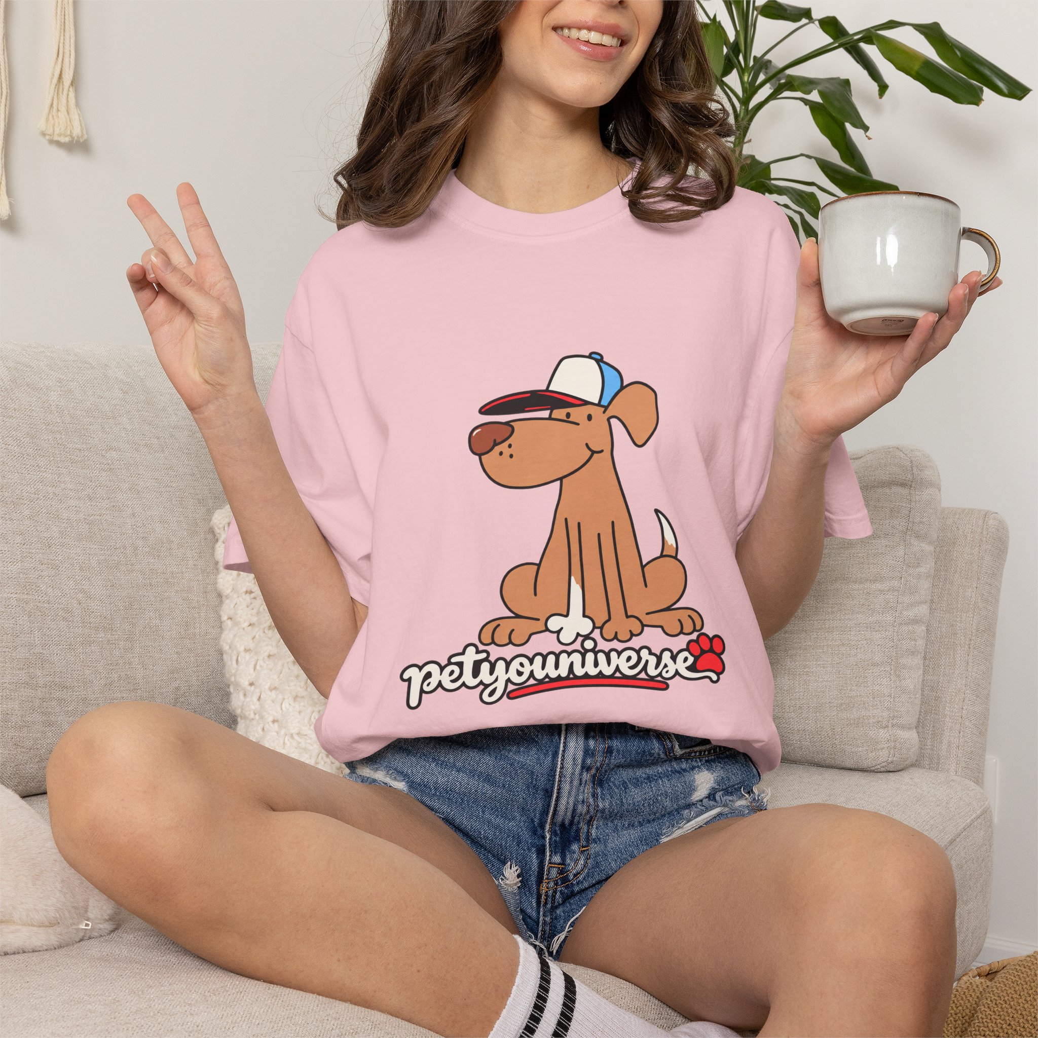 Dog Cartoon Tee — "PetYoUniverse" Puppy Graphic T-Shirt - Image 129