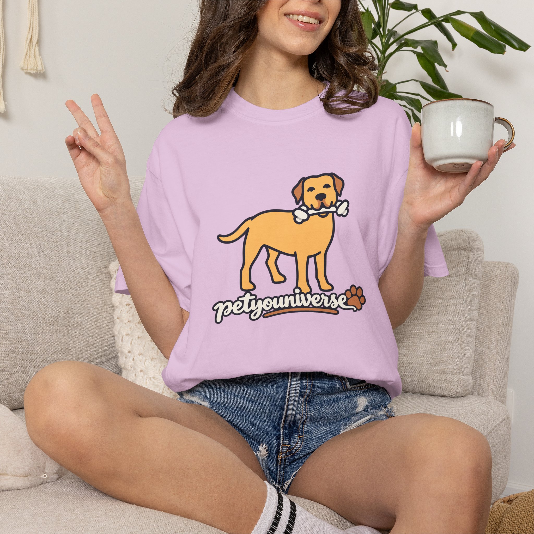 Dog Bone Graphic T-Shirt — "PetYoUniverse" Puppy Tee - Image 102