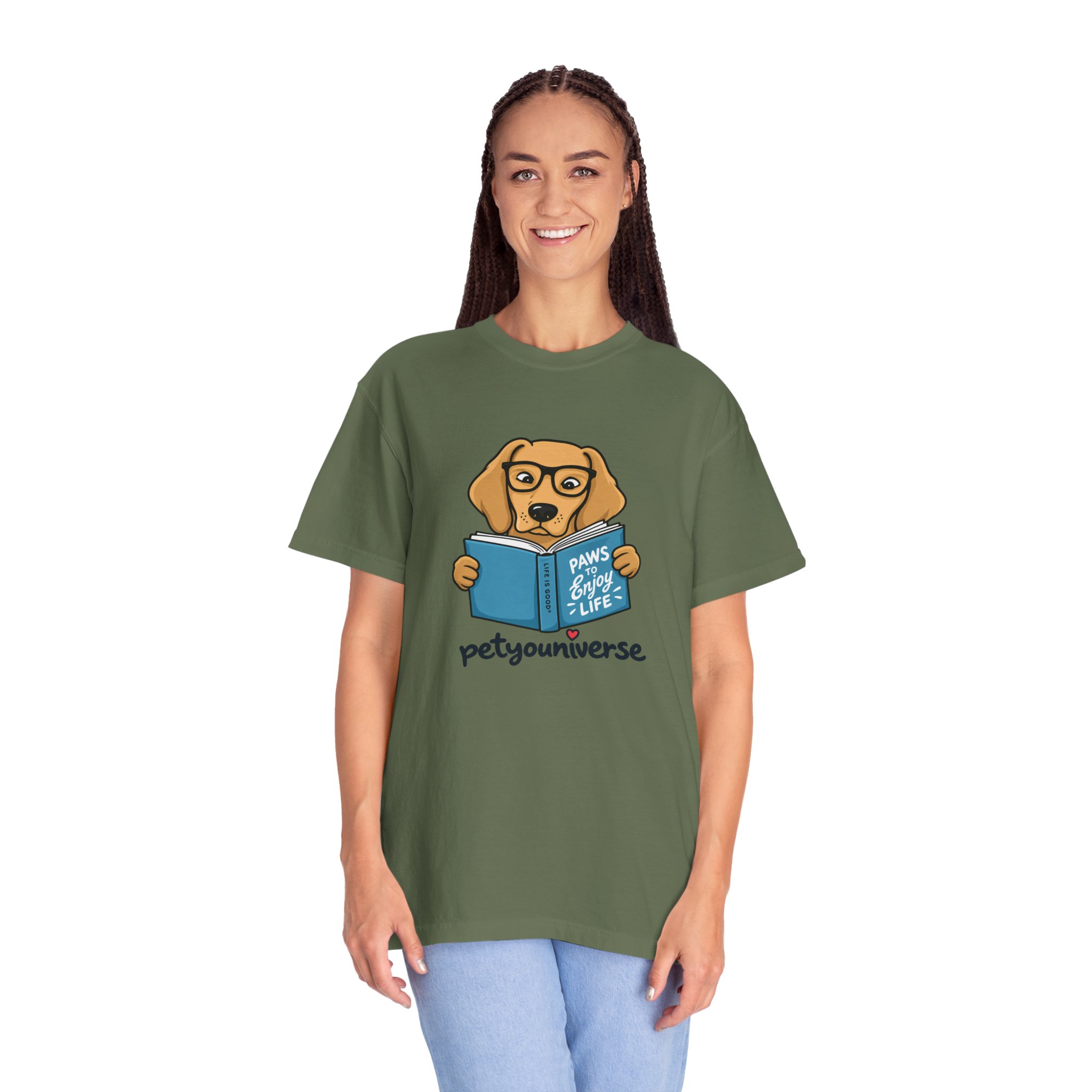 Dog Reading T-Shirt — "Paws & Books" Cute Booklover Pup Tee - Image 50