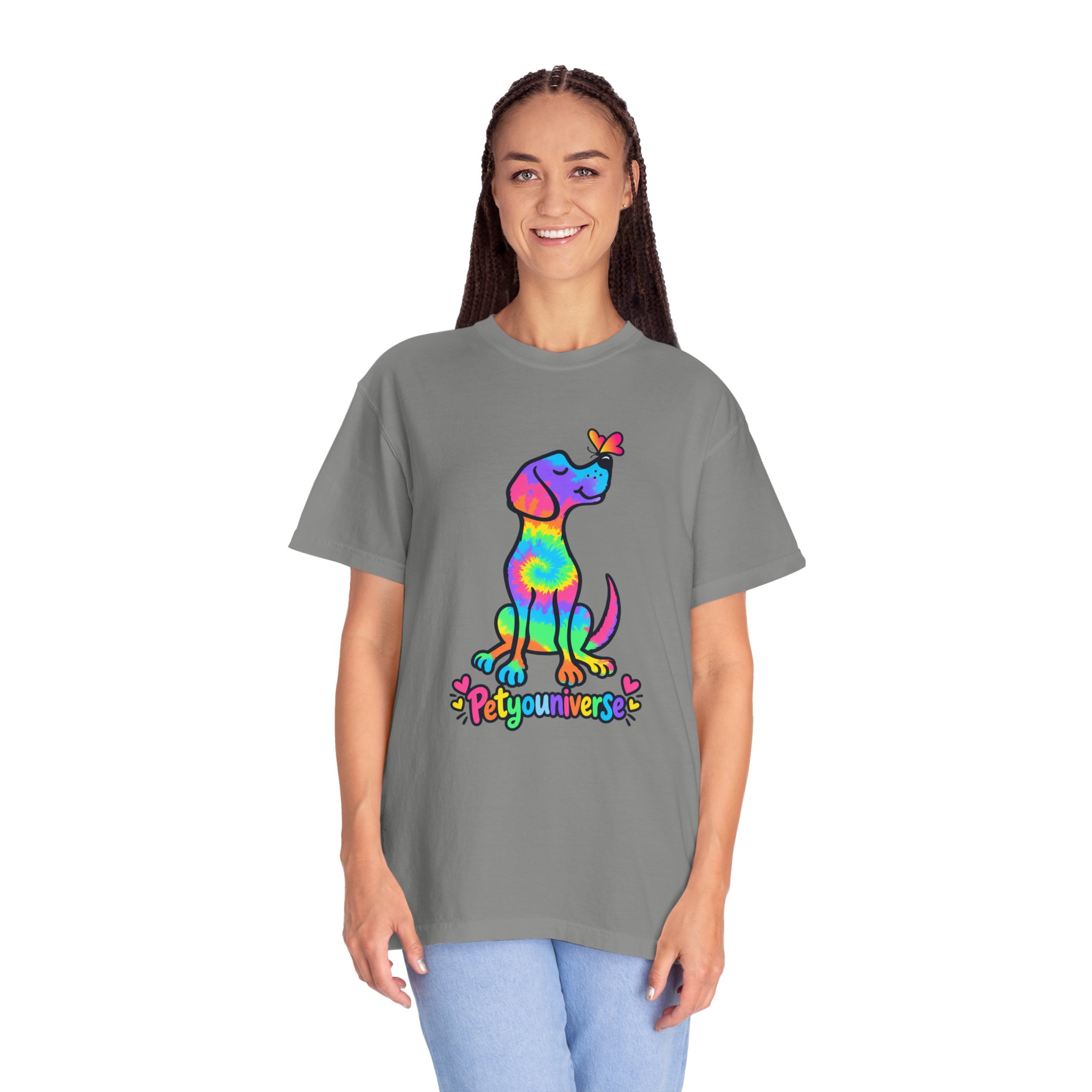 Tie-Dye Puppy T-Shirt — Colorful "PetYoUniverse" Dog Graphic Tee - Image 86