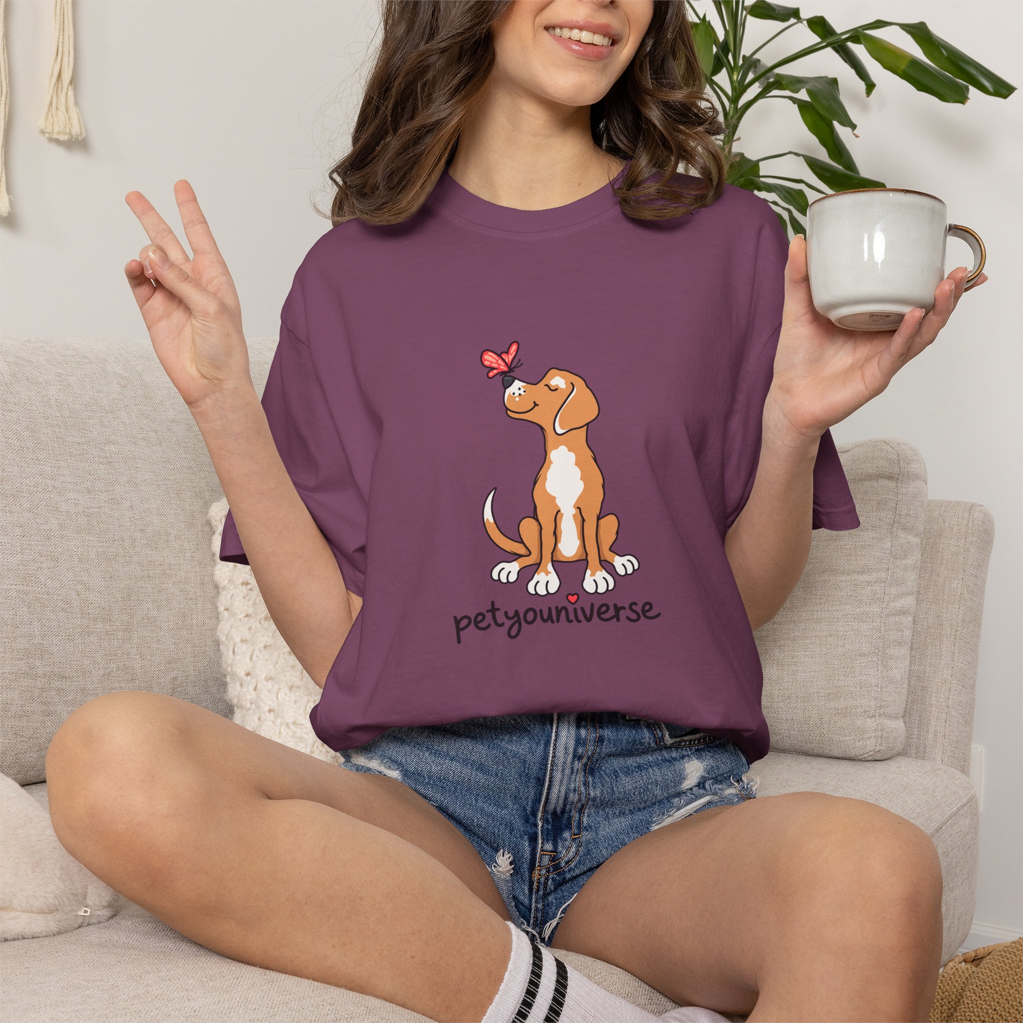 PetYoUniverse Cute Dog & Butterfly T‑Shirt - Image 111