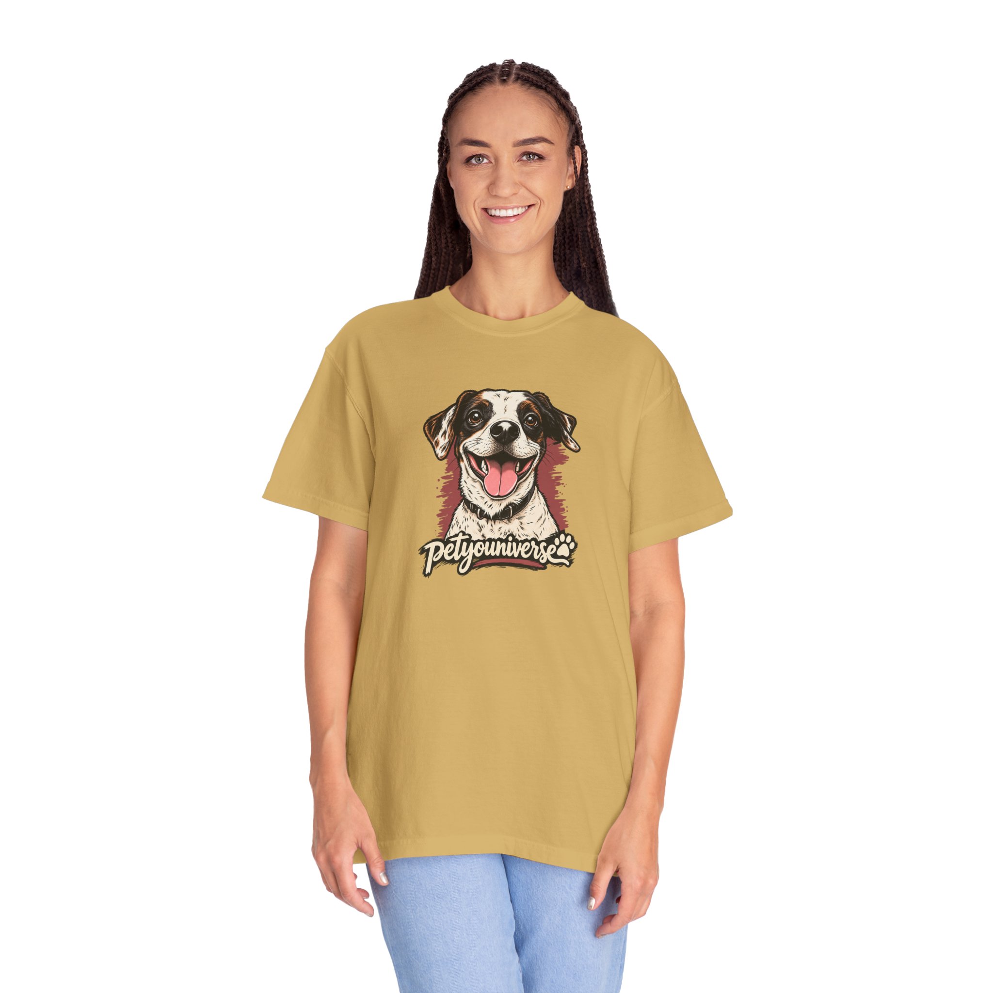 Dog Lover T-Shirt — Smiling Pup "Petyouniverse" Graphic Tee - Image 13