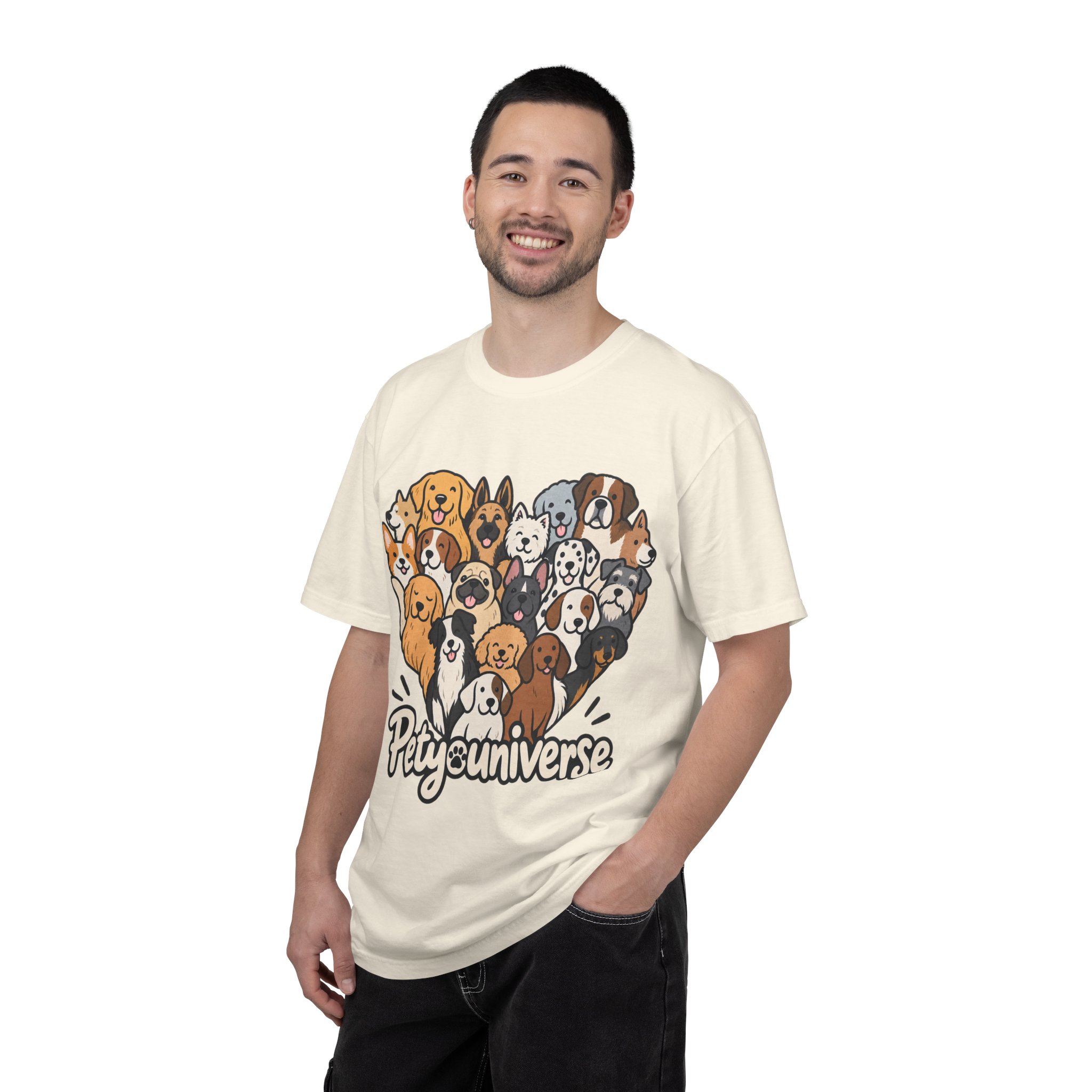 Dog Lover Cartoon T-Shirt — "Pety Universe" Graphic Tee - Image 24