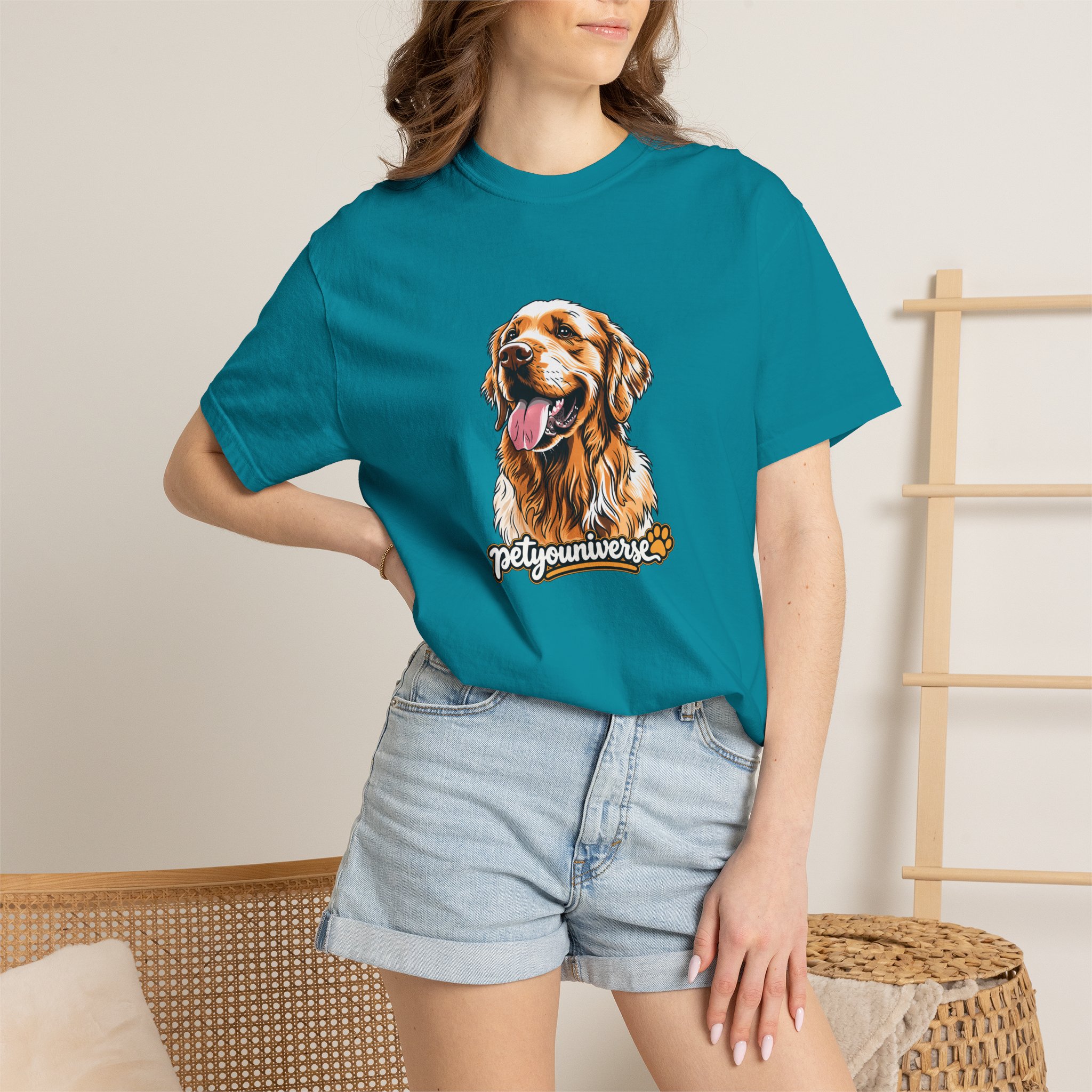 Dog Lover T-Shirt — Golden Retriever Portrait "PetYoUniverse" Graphic - Image 83