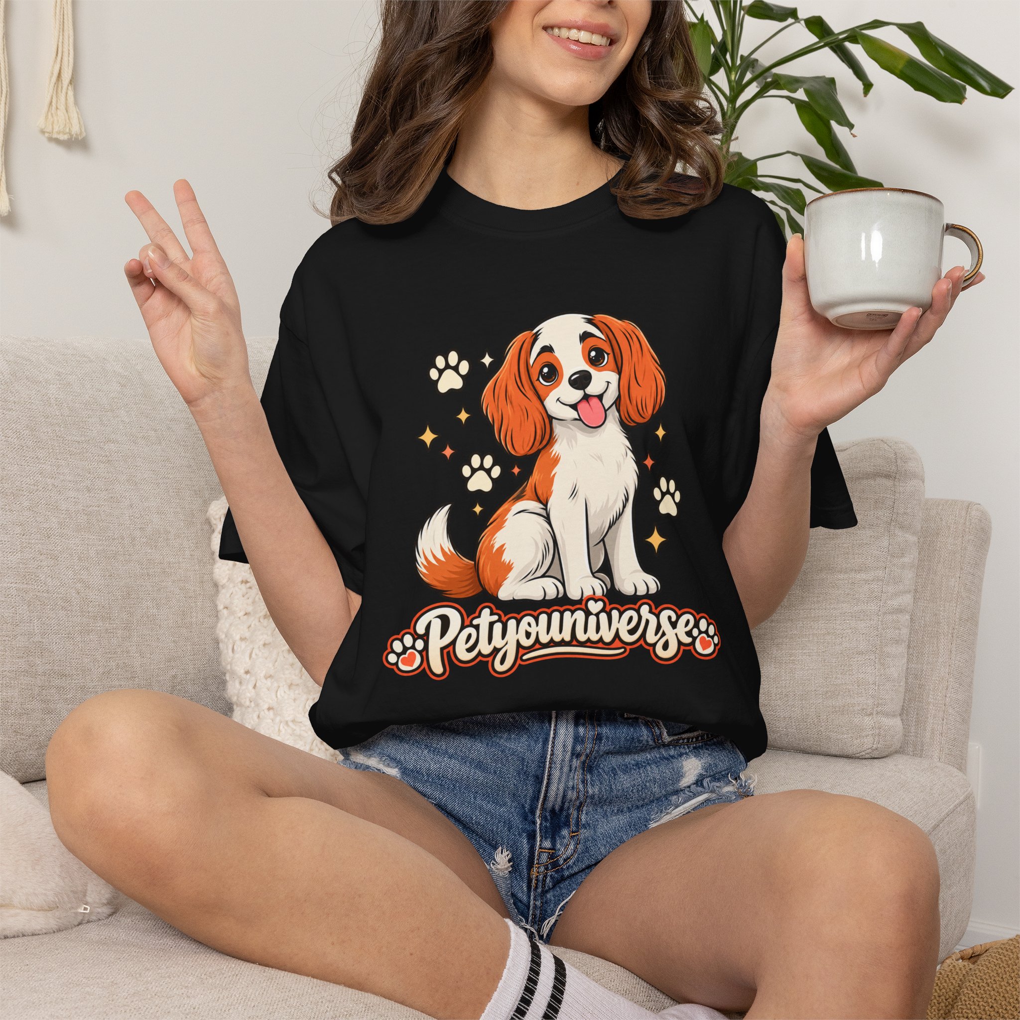 Cavalier King Charles Dog T-Shirt — "PetYoUniverse" Cute Puppy Graphic Tee - Image 102
