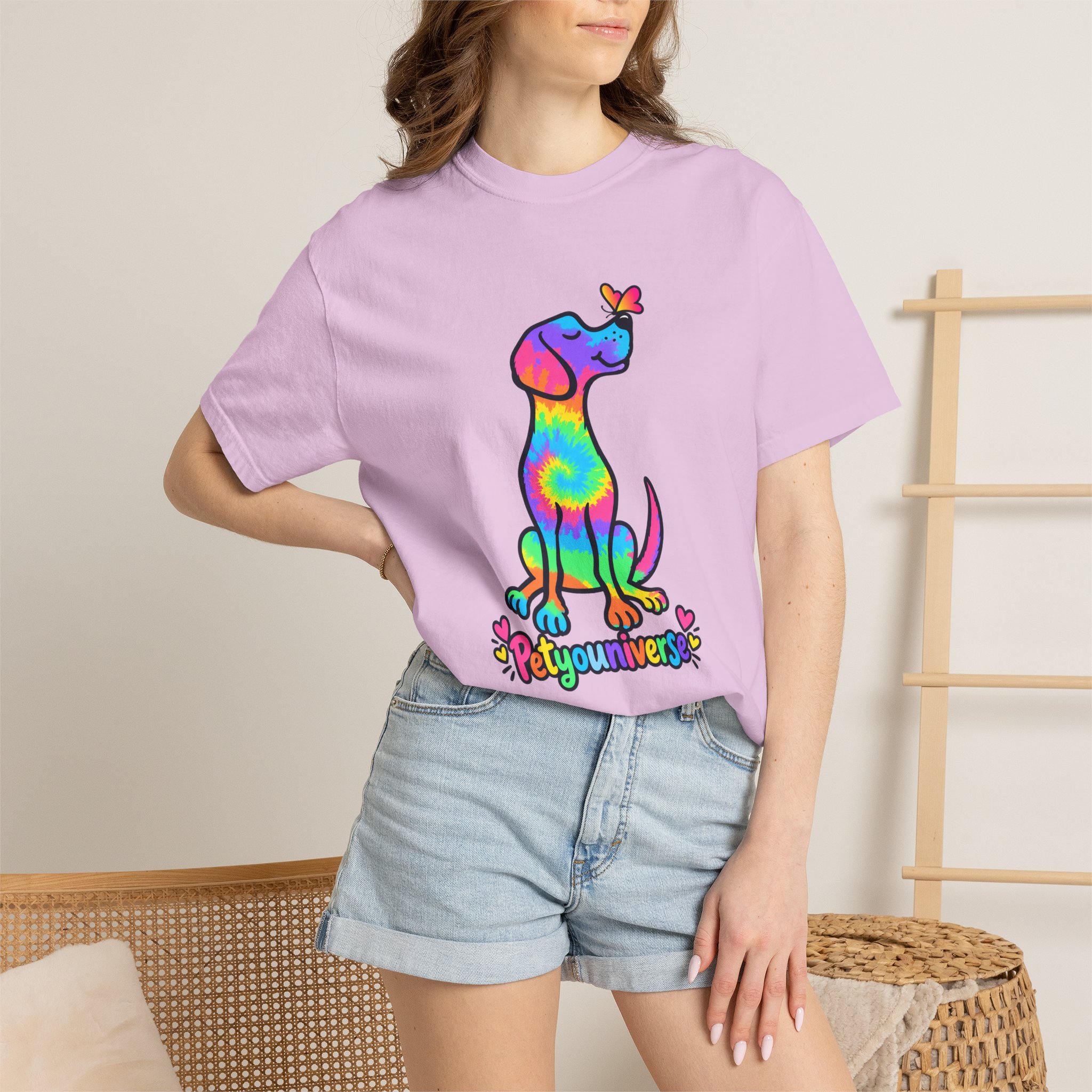 Tie-Dye Puppy T-Shirt — Colorful "PetYoUniverse" Dog Graphic Tee - Image 92