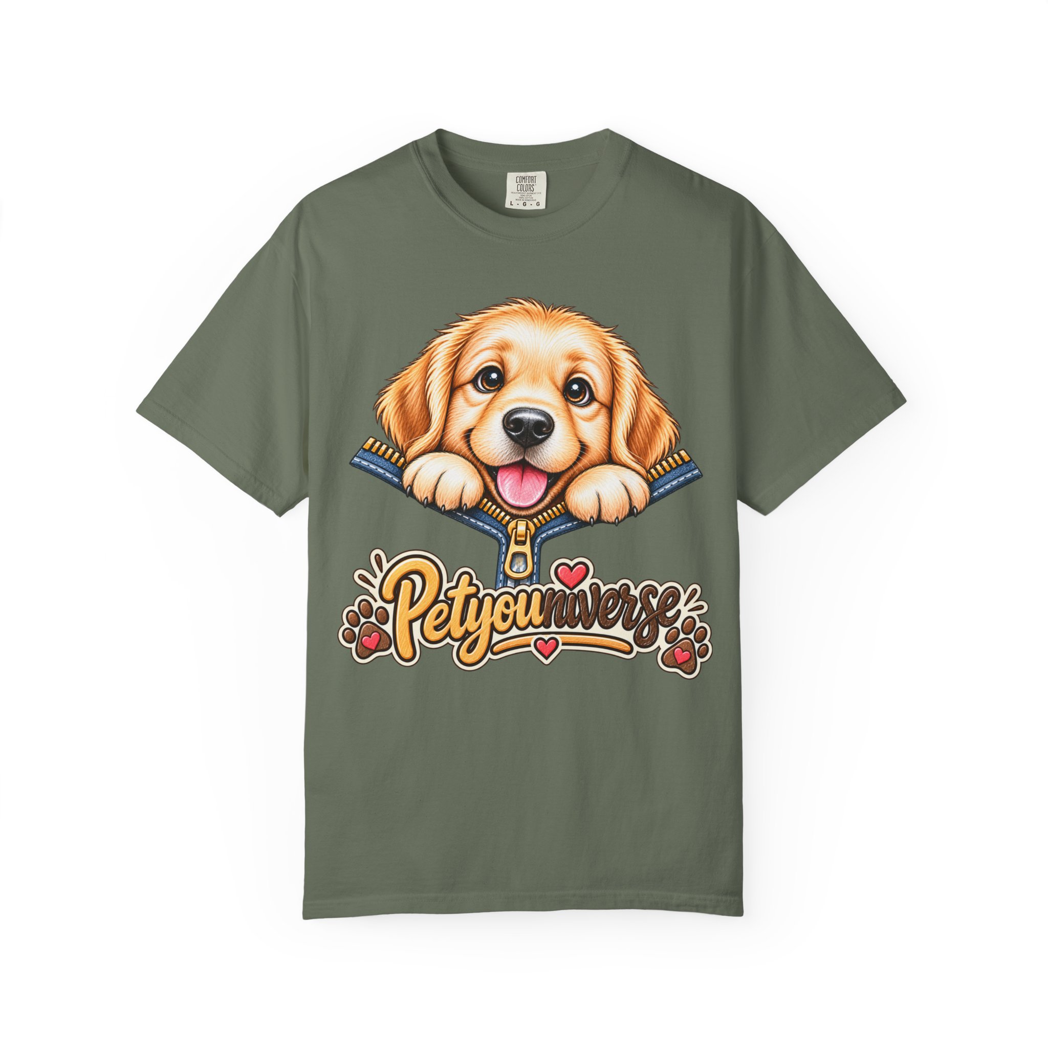 Golden Retriever Puppy "PetYoUniverse" T-Shirt - Image 64