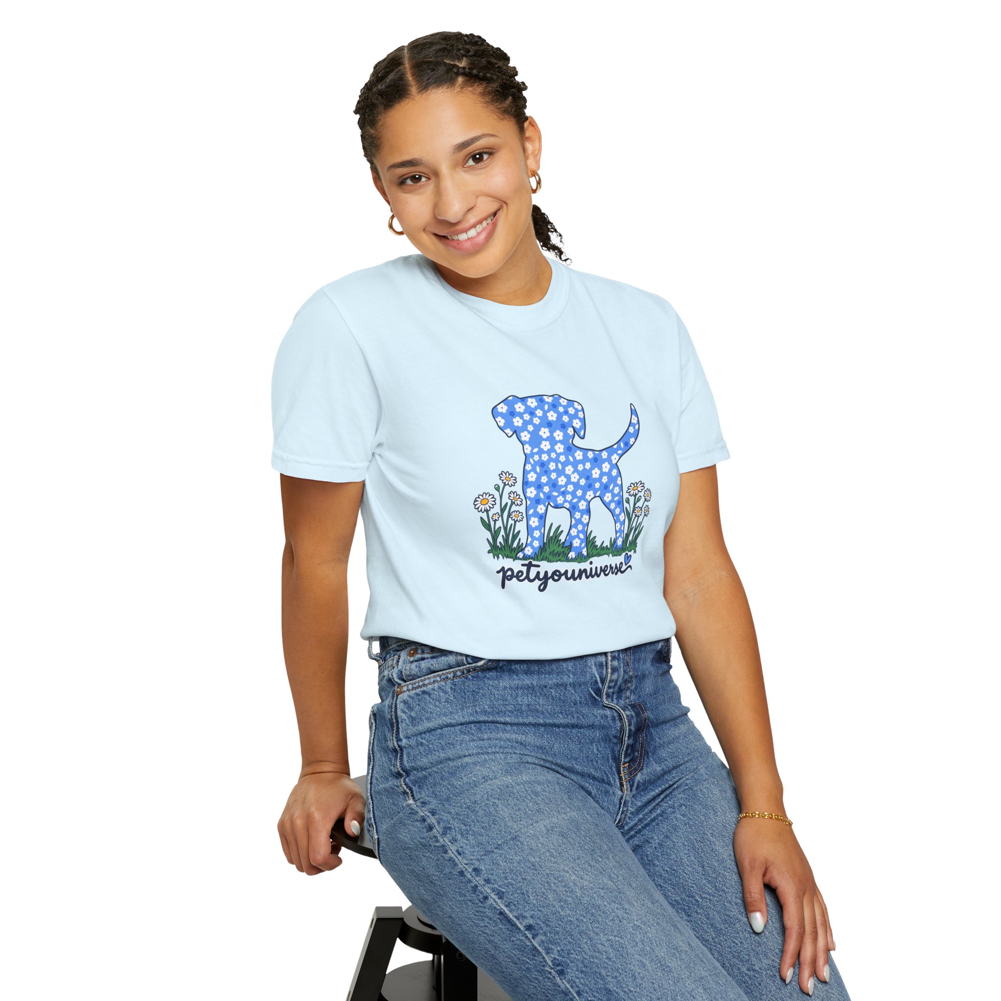 Dog Silhouette Floral T‑Shirt — "PetYoUniverse" Graphic Tee - Image 69