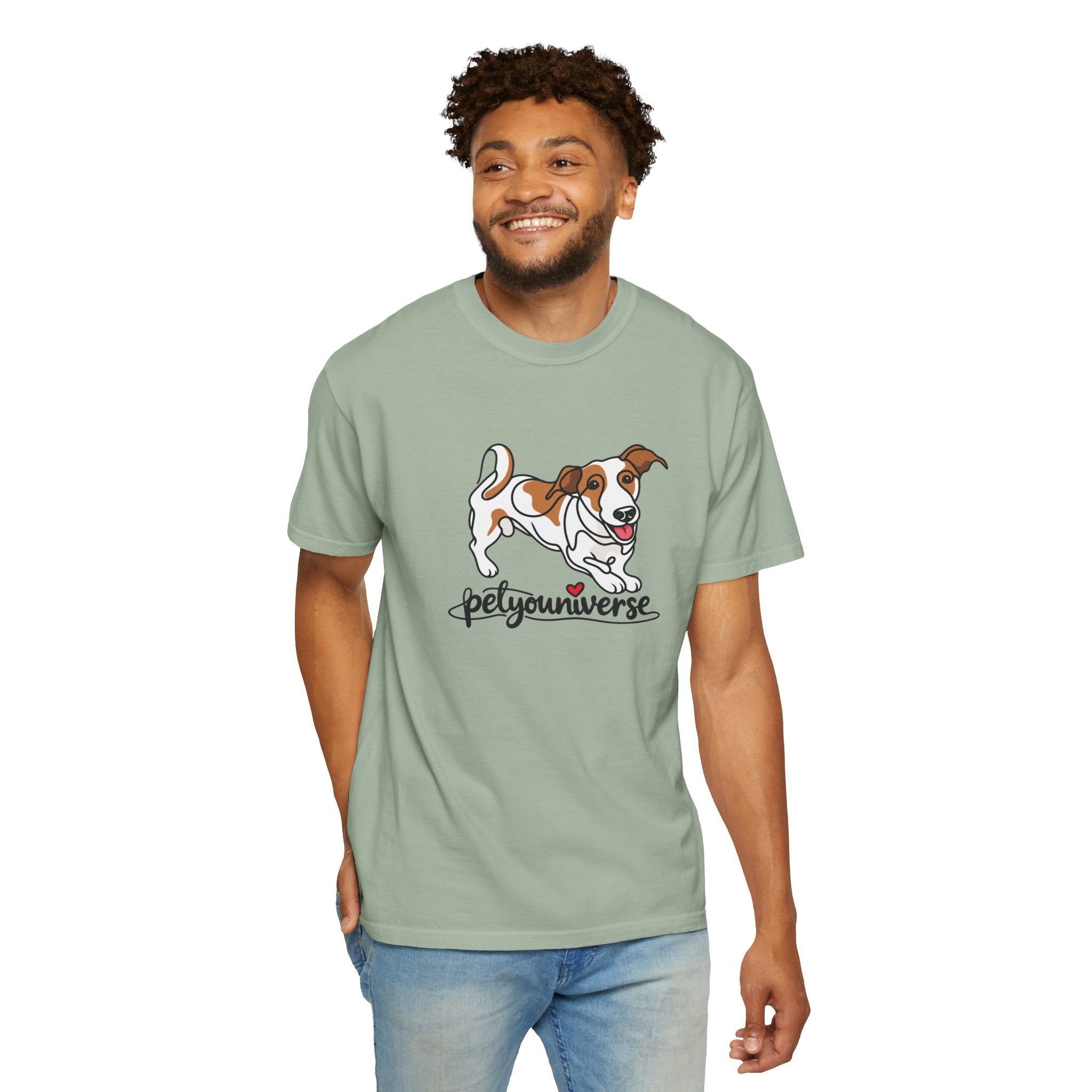 Dog Cartoon T-Shirt — "PetYoUniverse" Playful Jack Russell Tee - Image 61