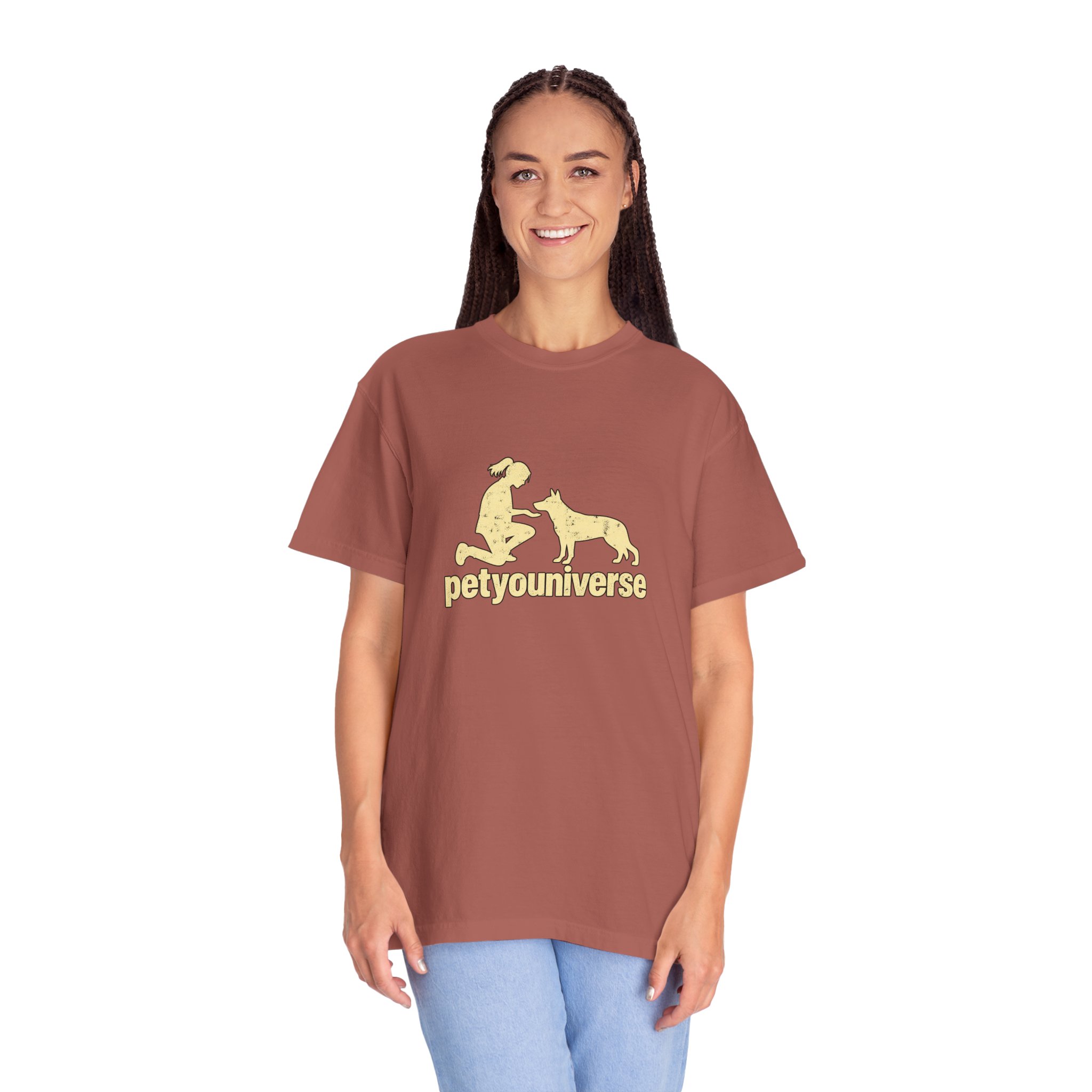 PetYoUniverse Dog Lover T-Shirt — Retro Paw & Pet Silhouette Tee - Image 131