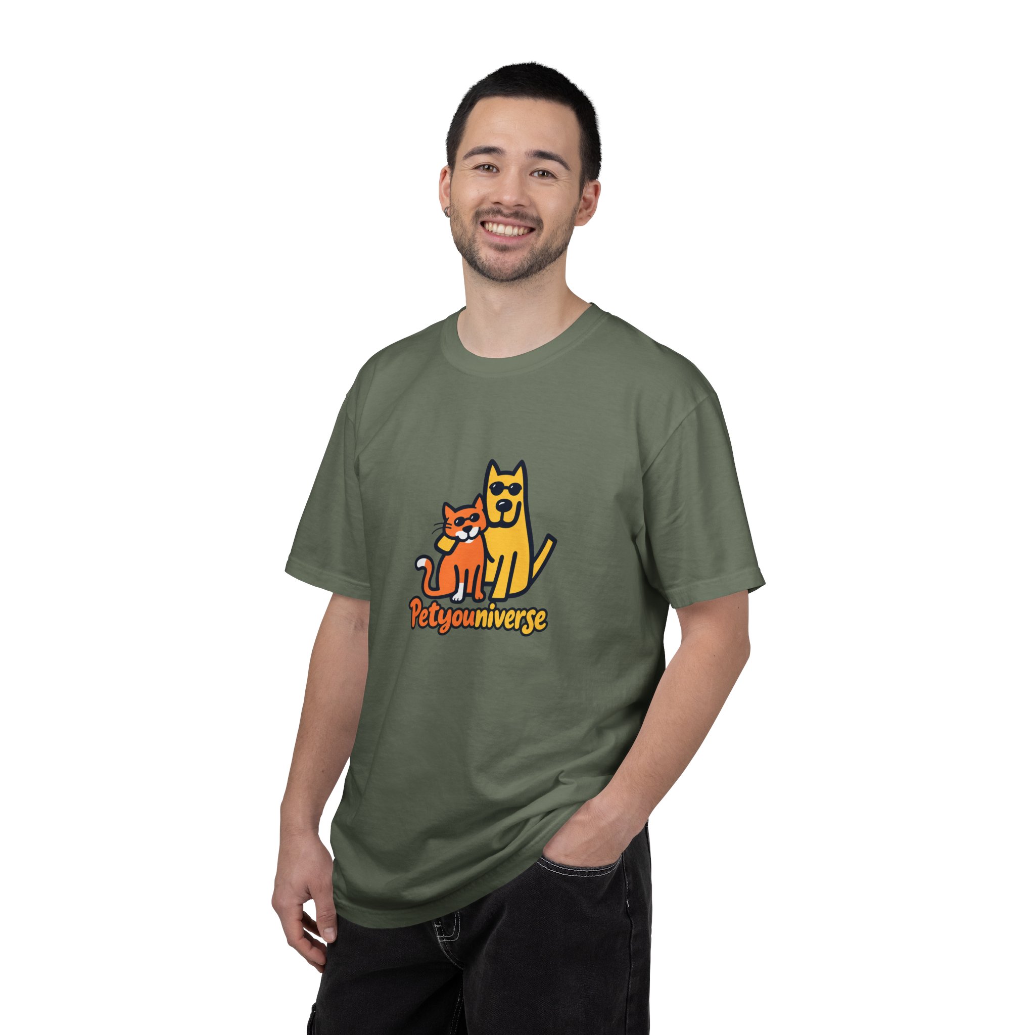 PetyoUniverse Cute Cat & Dog Graphic T-Shirt — Vintage Garment-Dyed Tee for Pet Lovers - Image 76