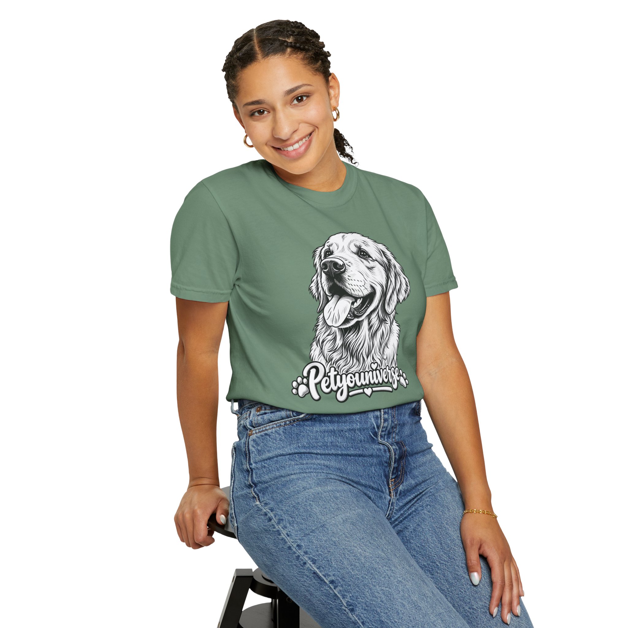 PetYoUniverse Golden Retriever Graphic T-Shirt — Cute Dog Portrait Tee - Image 60