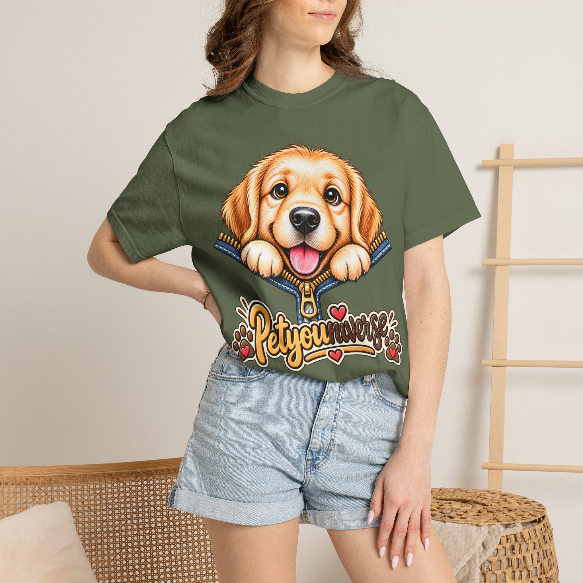 Golden Retriever Puppy "PetYoUniverse" T-Shirt - Image 47