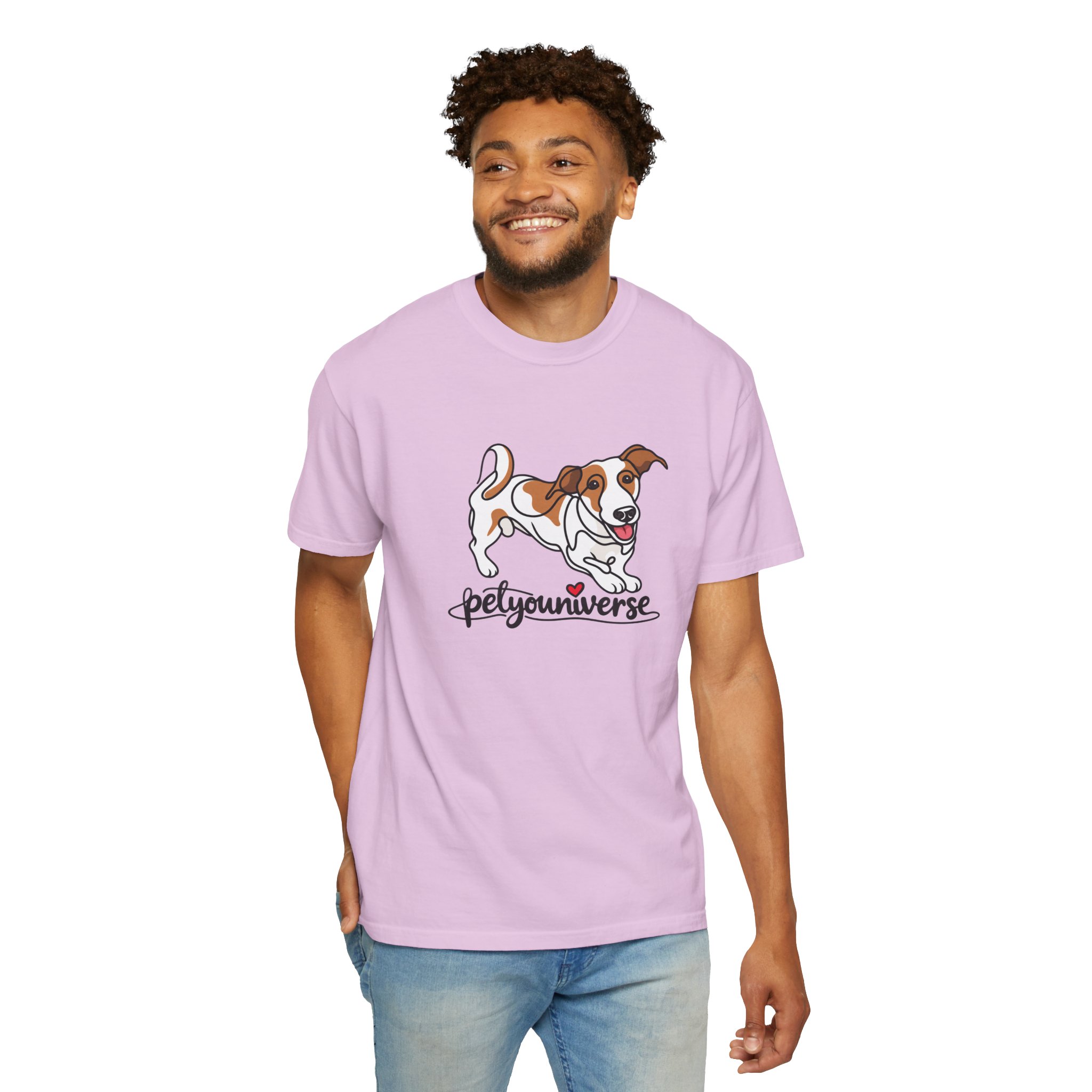 Dog Cartoon T-Shirt — "PetYoUniverse" Playful Jack Russell Tee - Image 106