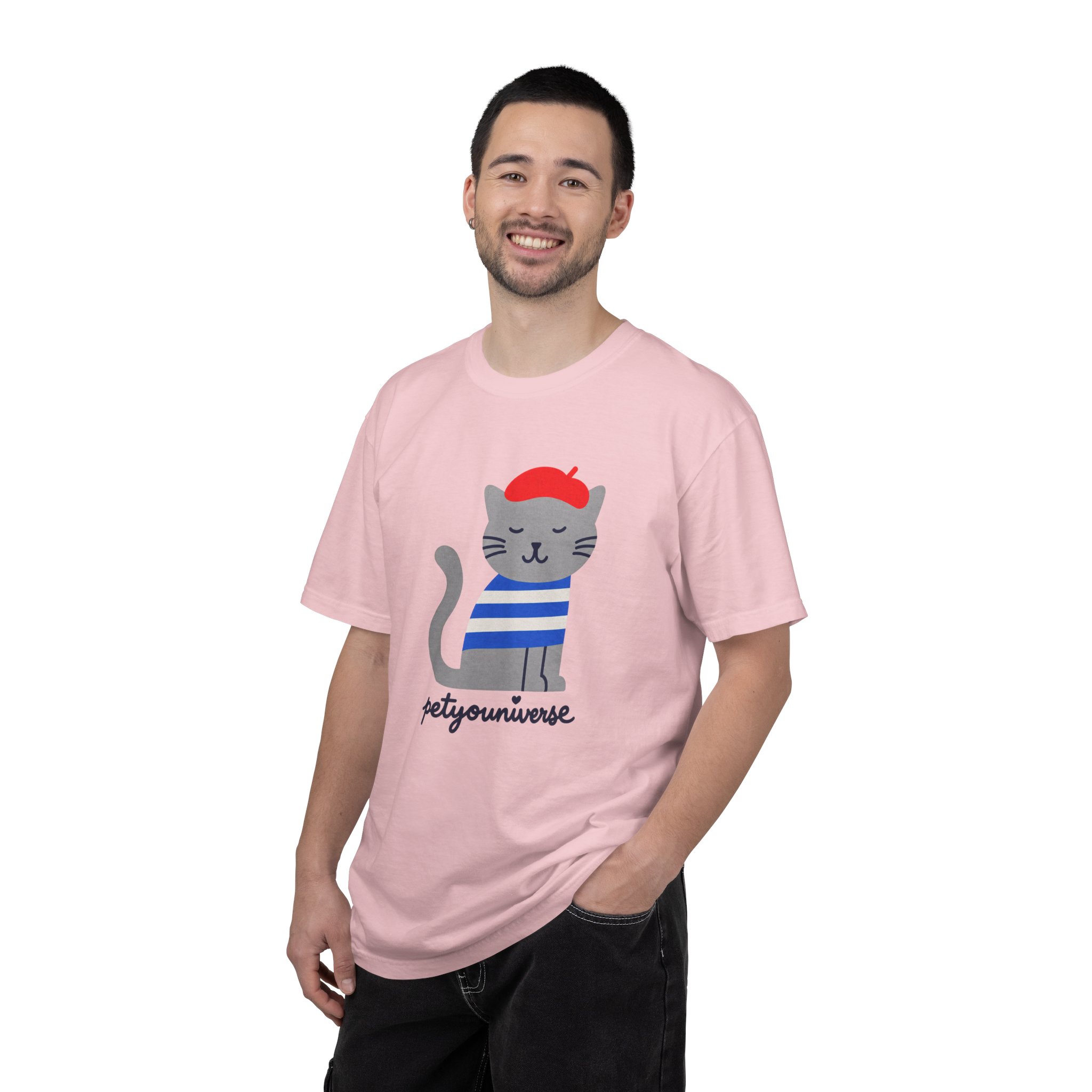 Cat Graphic T-Shirt — "petiyouniverse" Cute French Cat Tee - Image 103