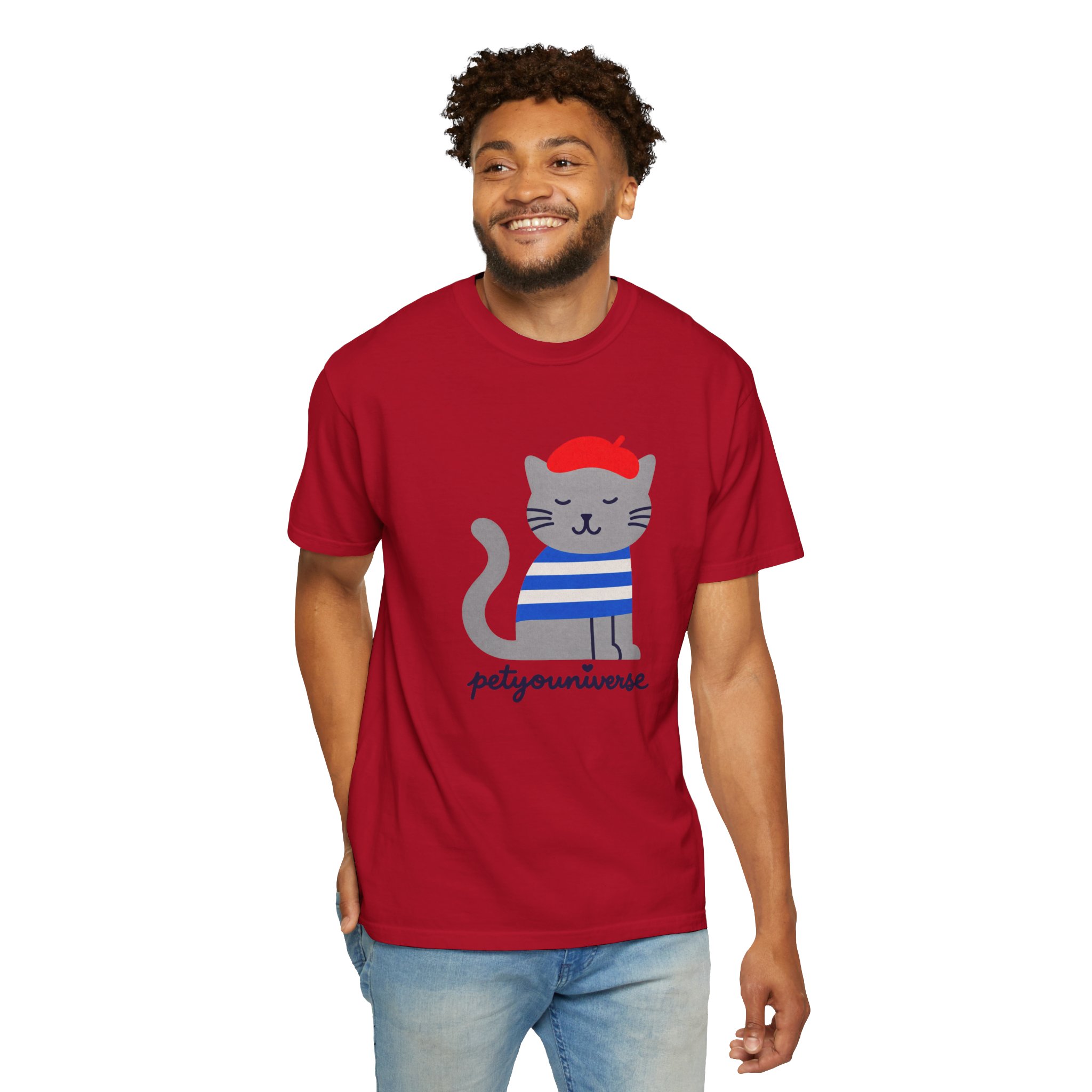 Cat Graphic T-Shirt — "petiyouniverse" Cute French Cat Tee - Image 142