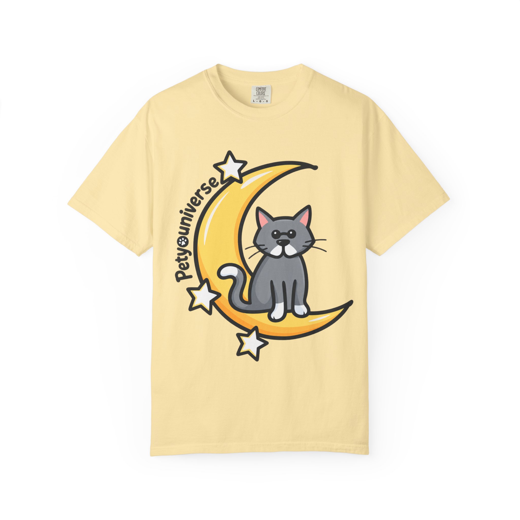 Cat on the Moon T-Shirt — "PetYoUniverse" Cute Cat Graphic Tee - Image 19