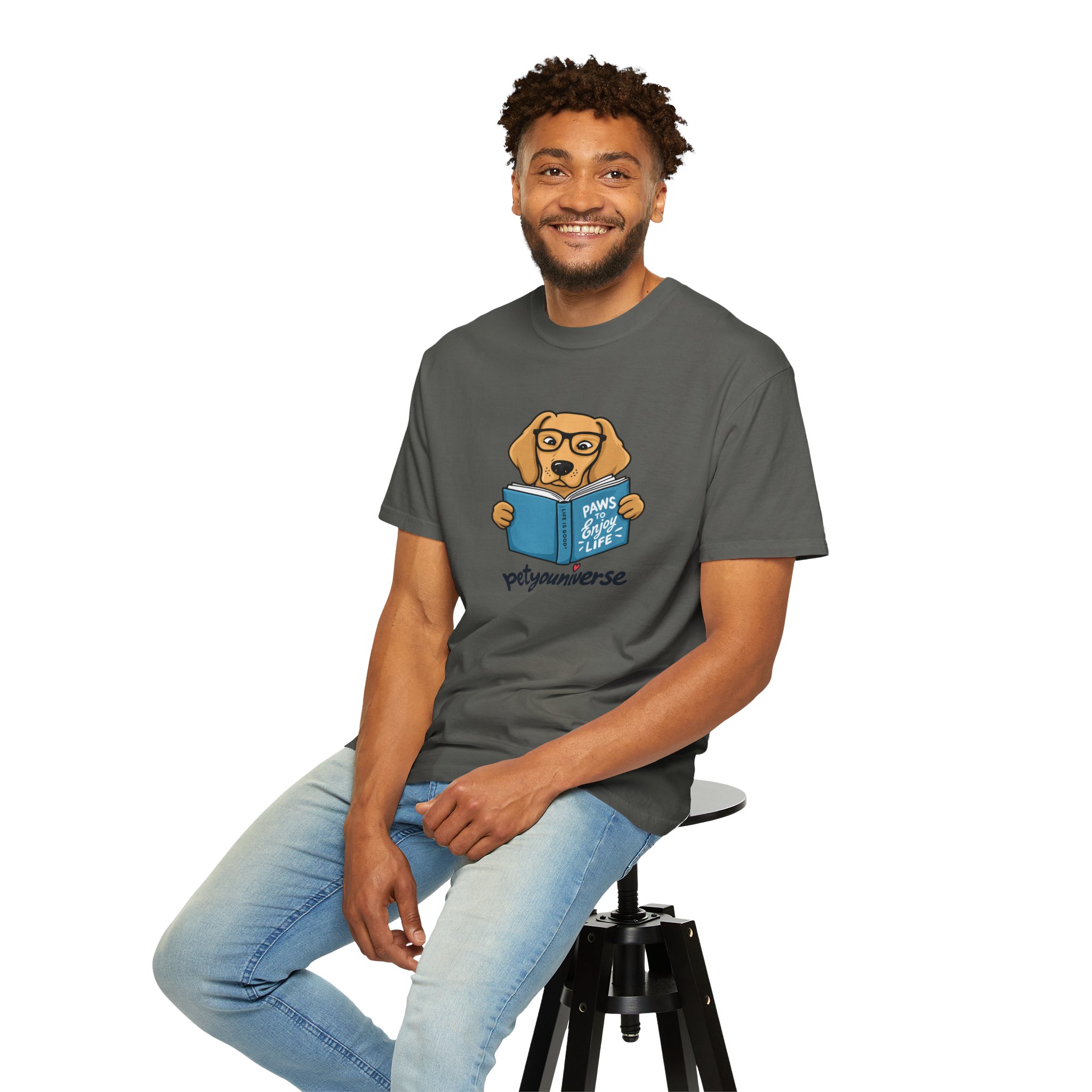 Dog Reading T-Shirt — "Paws & Books" Cute Booklover Pup Tee - Image 44