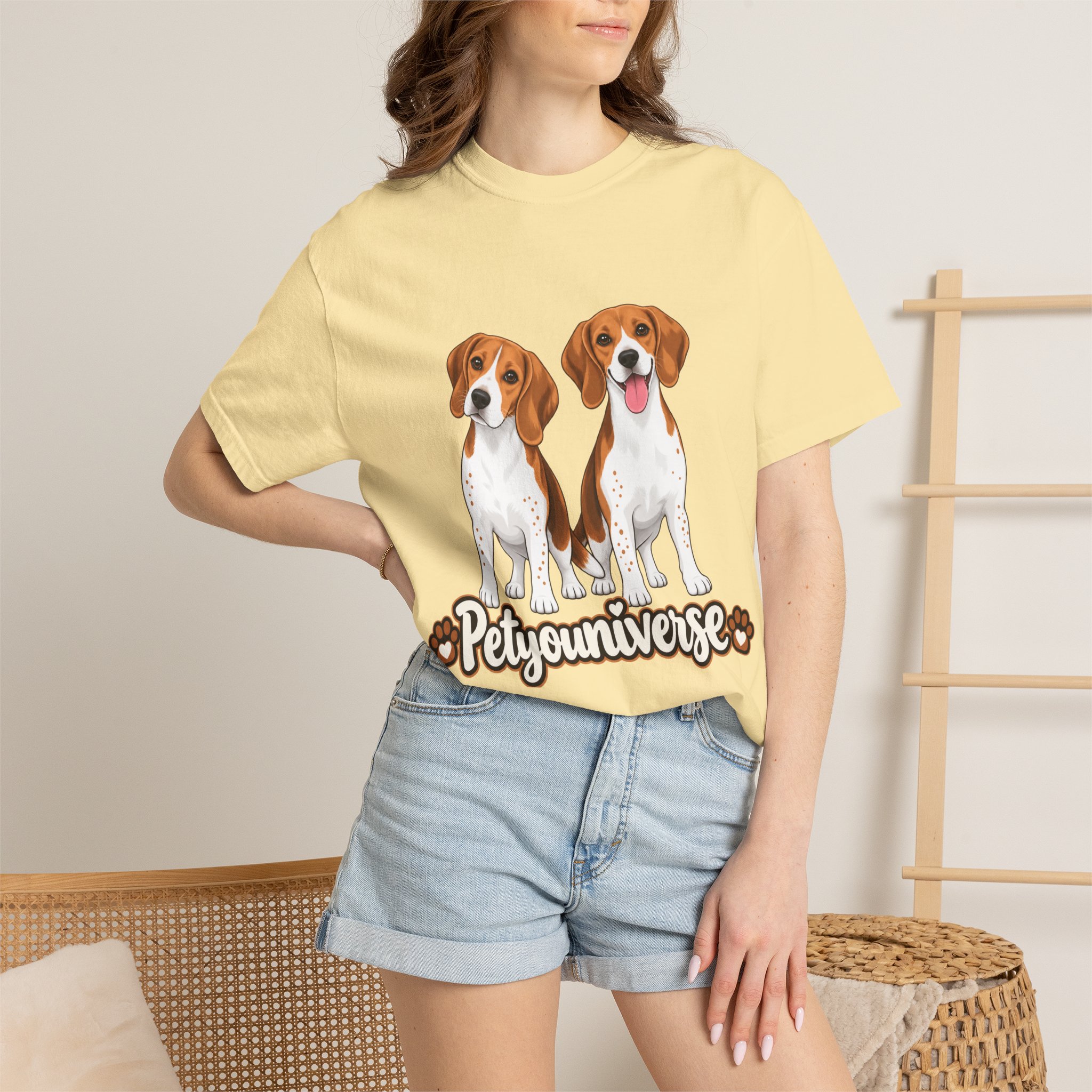 Beagle Lovers T-Shirt — 'PetYoUniverse' Cute Cartoon Duo Dog Tee - Image 11