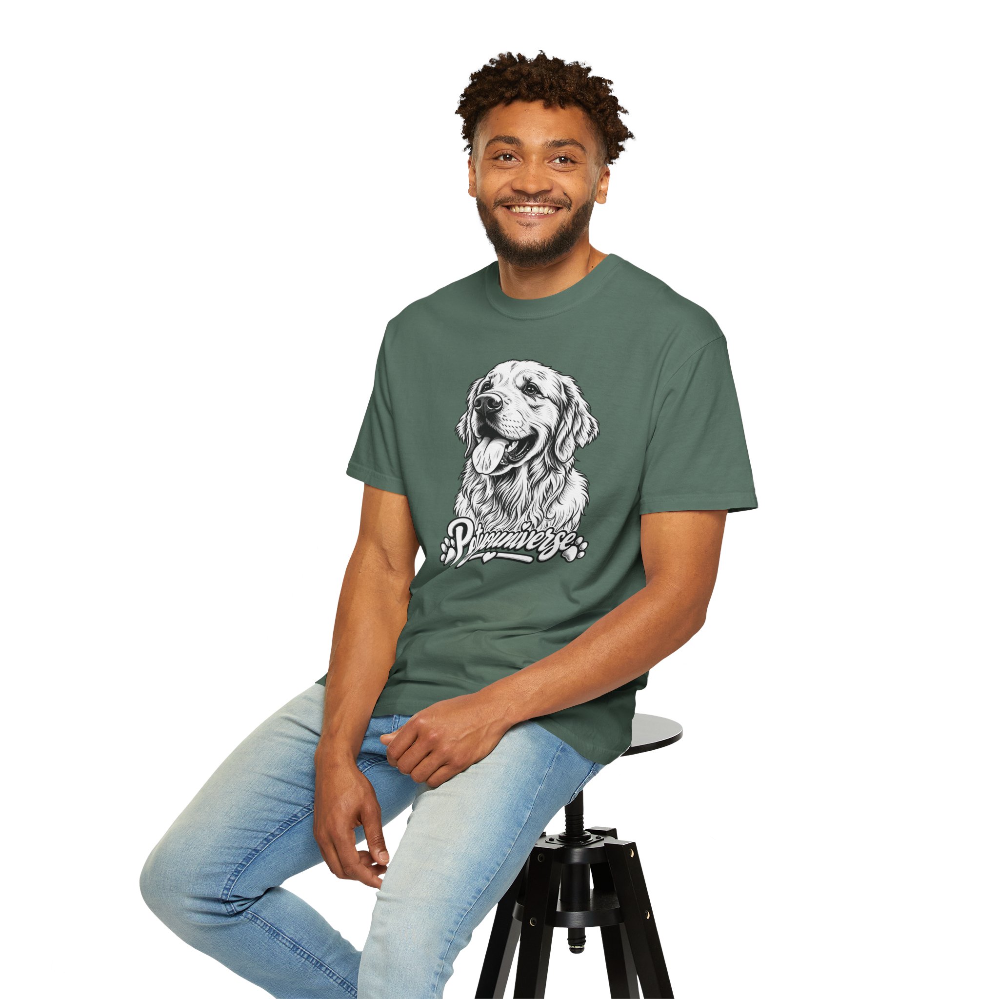 PetYoUniverse Golden Retriever Graphic T-Shirt — Cute Dog Portrait Tee - Image 71