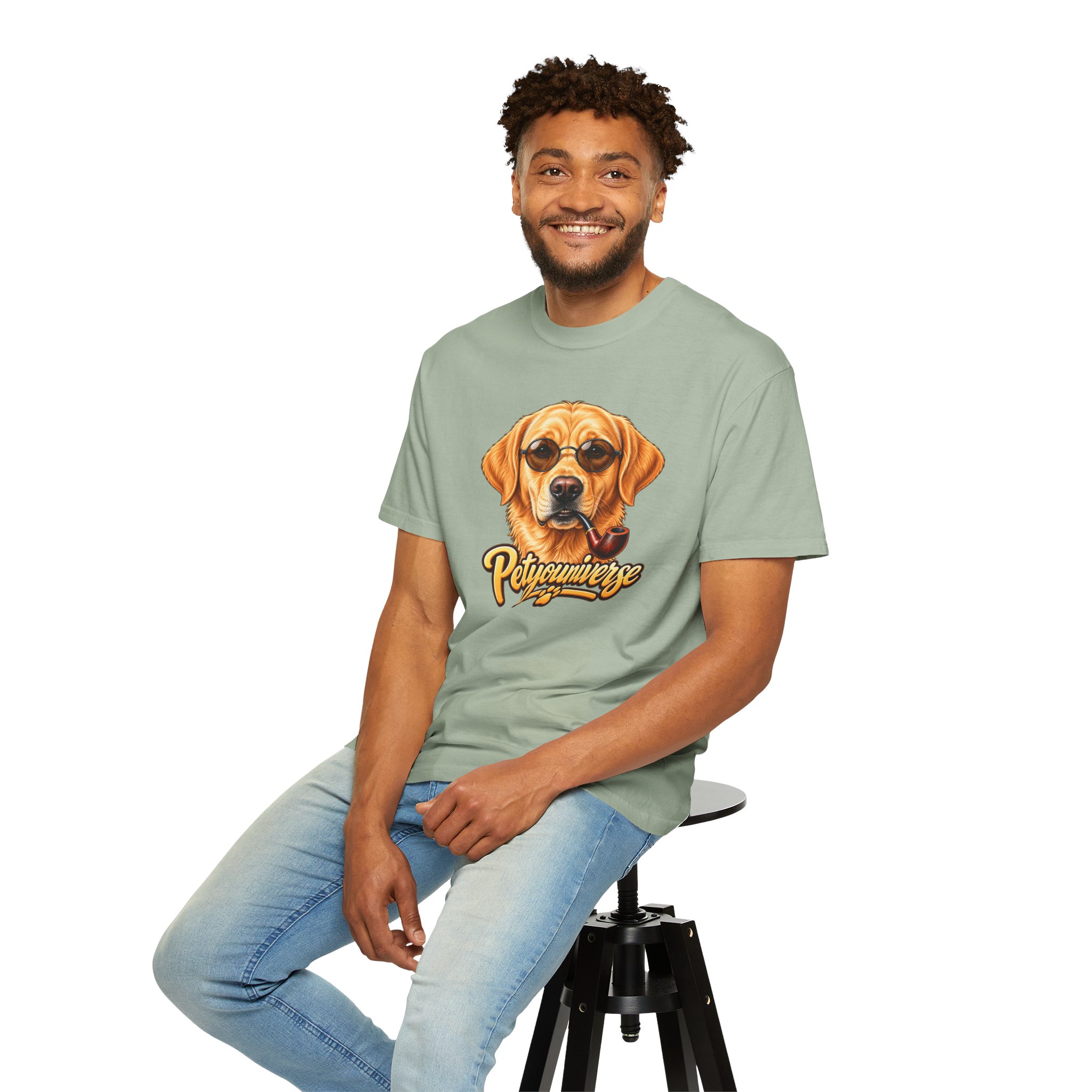 Dog Graphic T-Shirt — 'PetYoUniverse' Yellow Lab Portrait Tee - Image 80