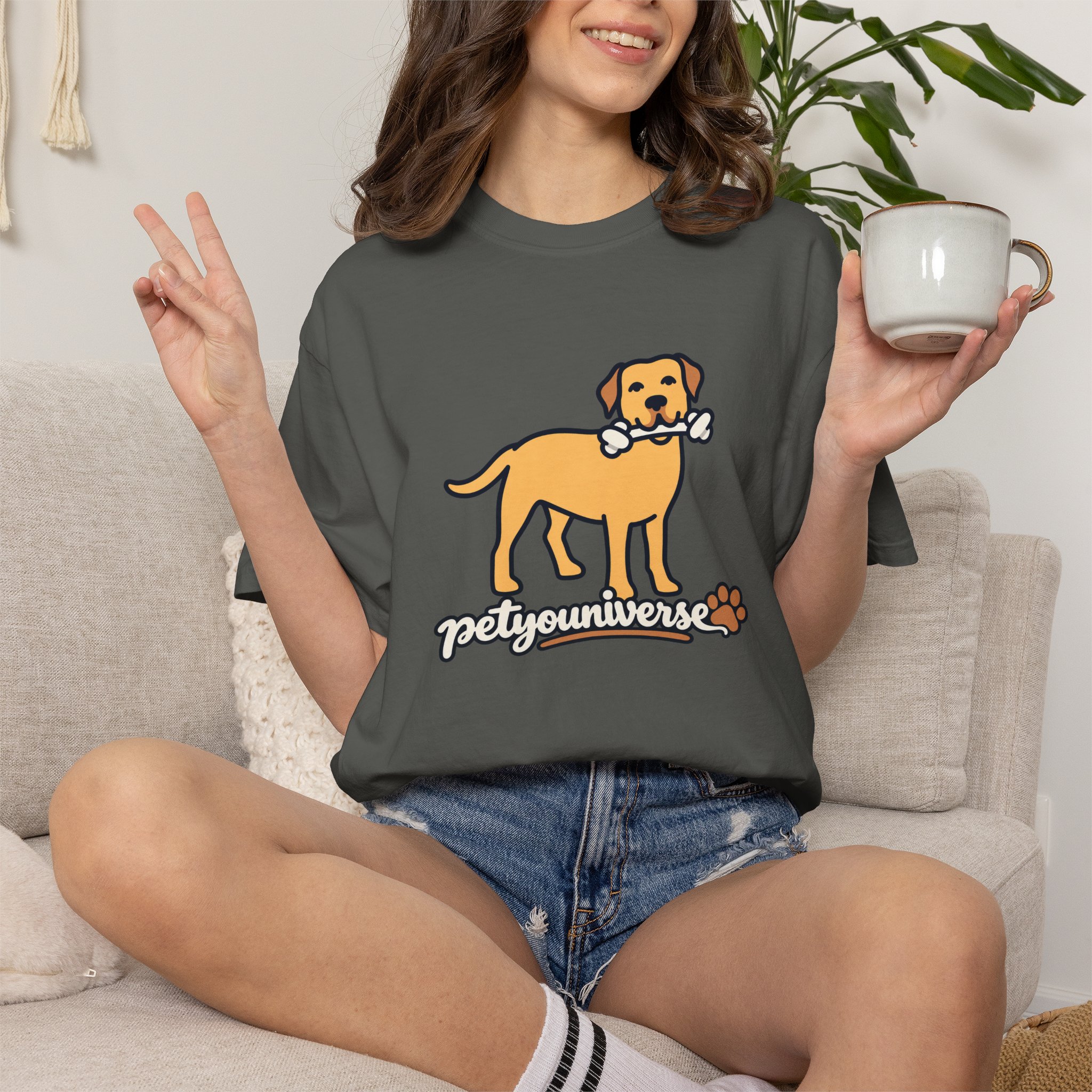 Dog Bone Graphic T-Shirt — "PetYoUniverse" Puppy Tee - Image 48