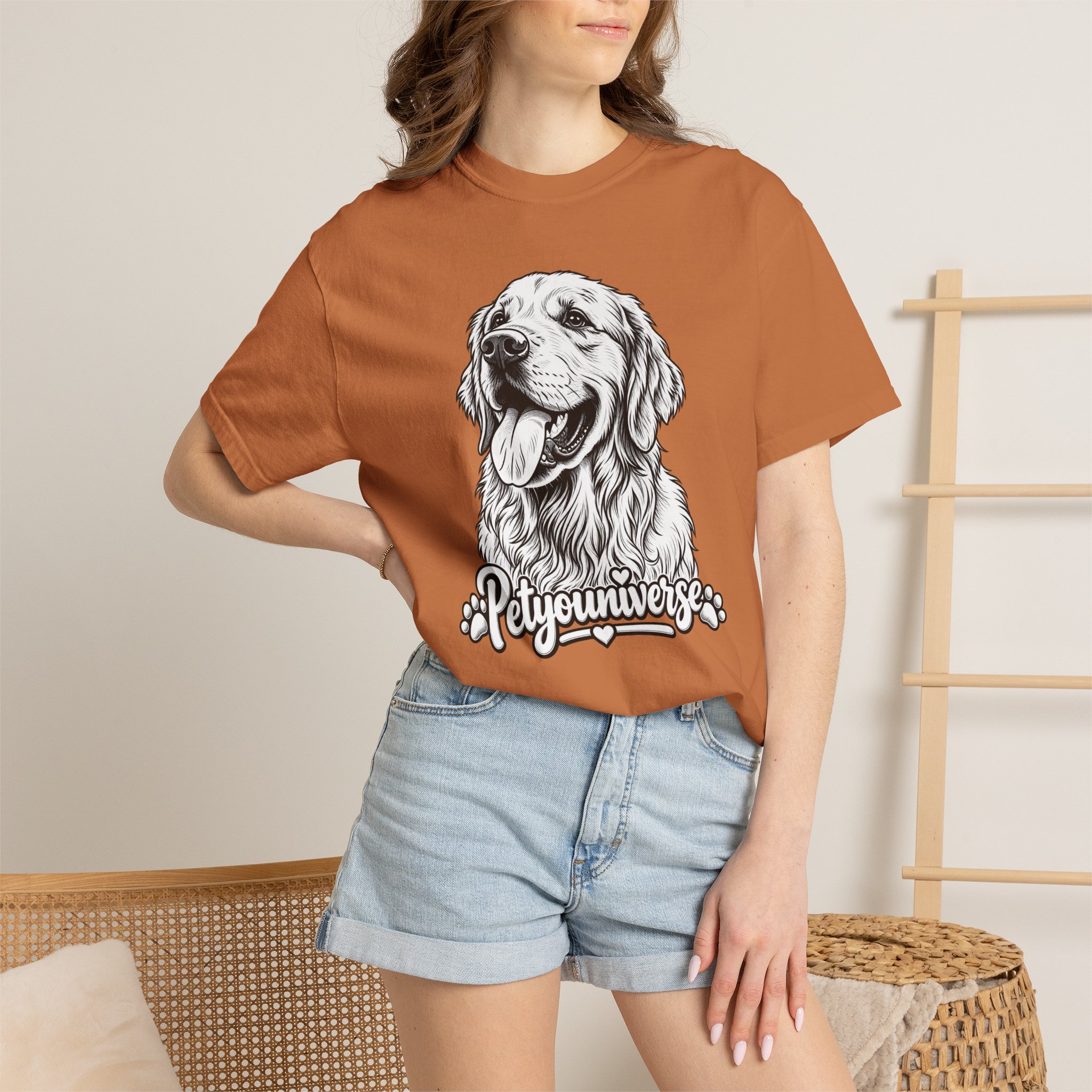 PetYoUniverse Golden Retriever Graphic T-Shirt — Cute Dog Portrait Tee - Image 11