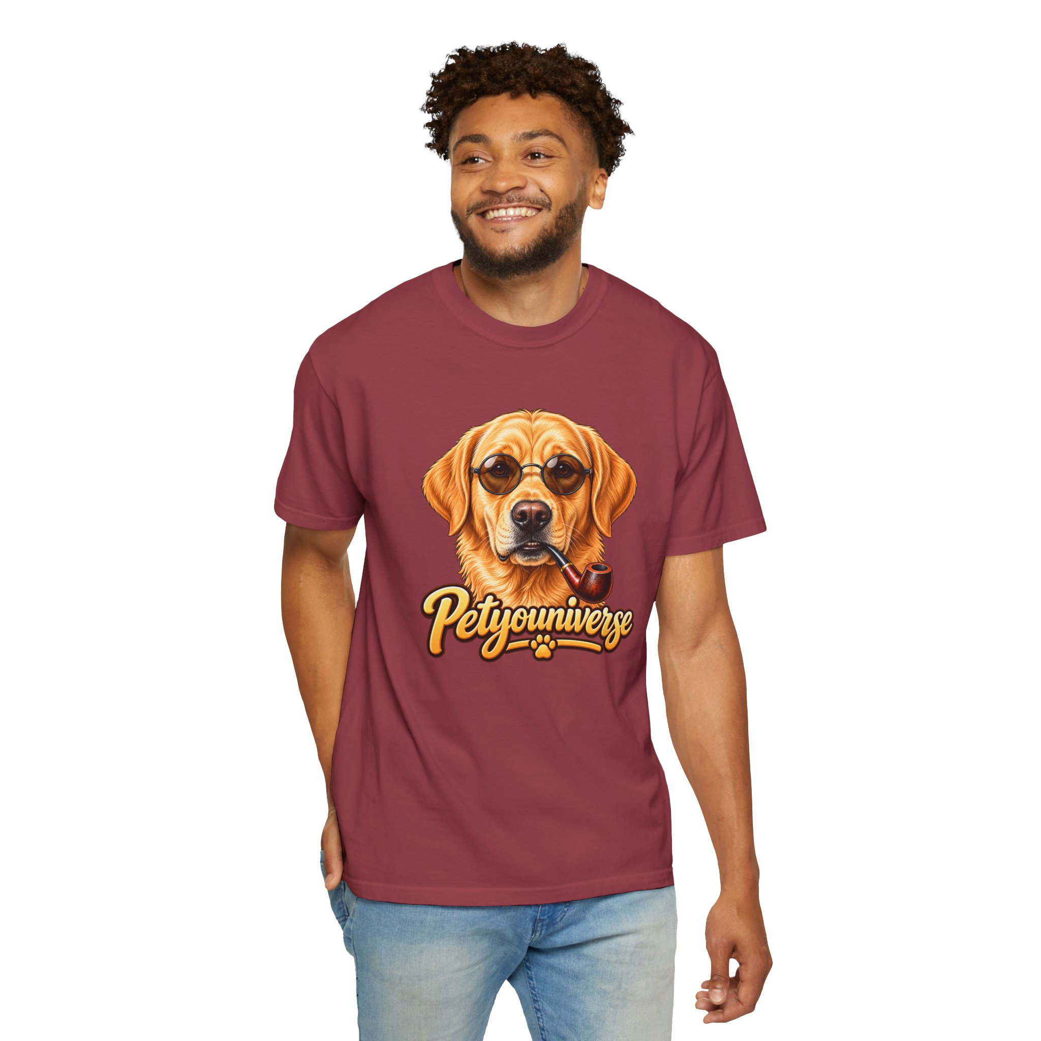 Dog Graphic T-Shirt — 'PetYoUniverse' Yellow Lab Portrait Tee - Image 133