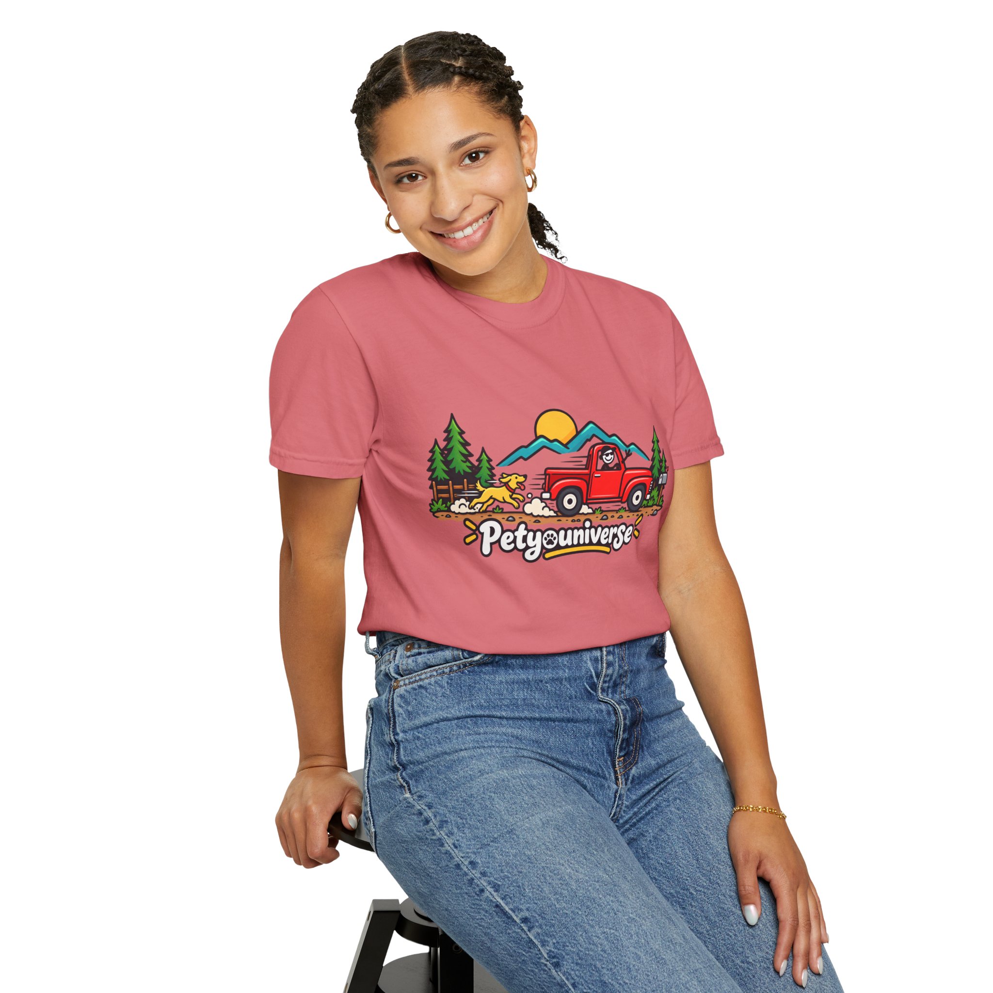 Petyuniverse Retro Truck & Dog Graphic T-Shirt - Image 105