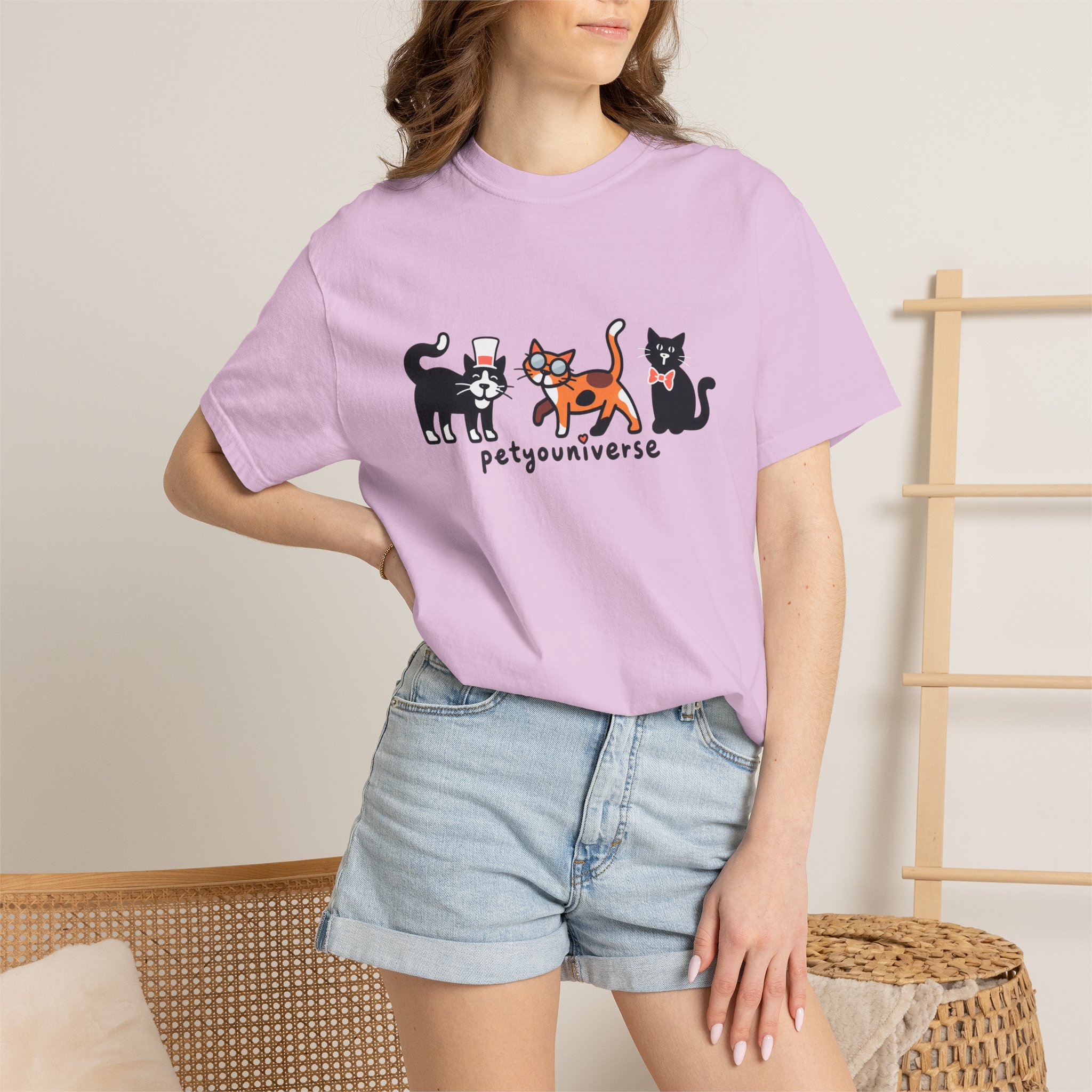 Cat Crew Graphic T-Shirt — "petgouriverse" Cute Cartoon Cats Tee - Image 56