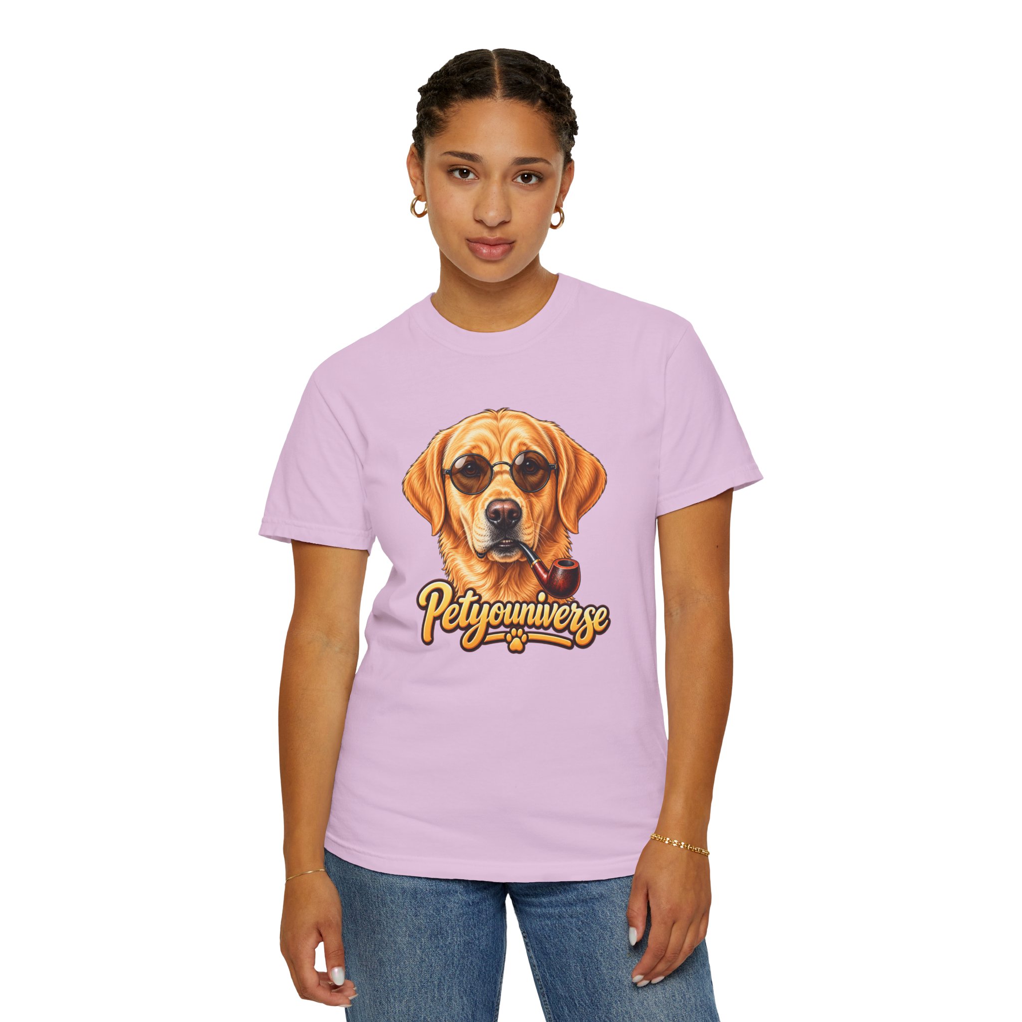 Dog Graphic T-Shirt — 'PetYoUniverse' Yellow Lab Portrait Tee - Image 113