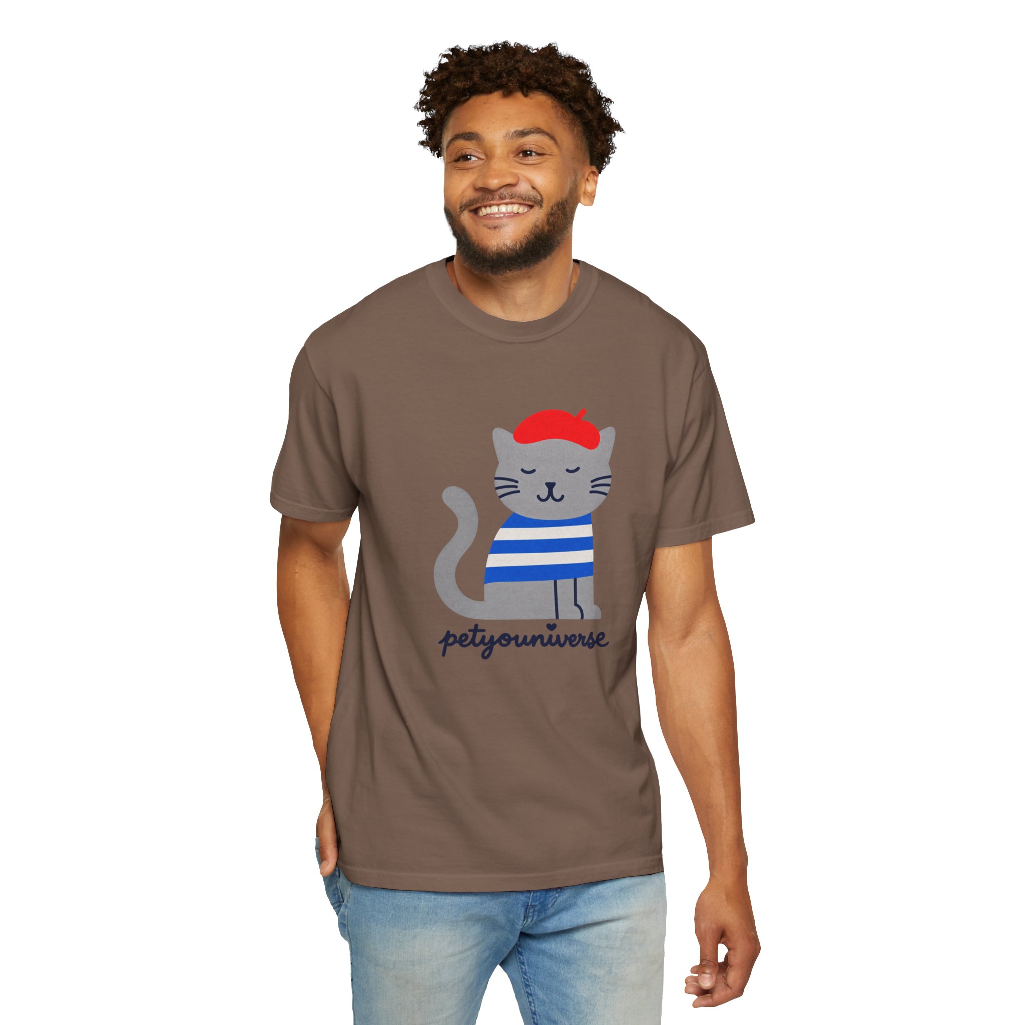 Cat Graphic T-Shirt — "petiyouniverse" Cute French Cat Tee - Image 34