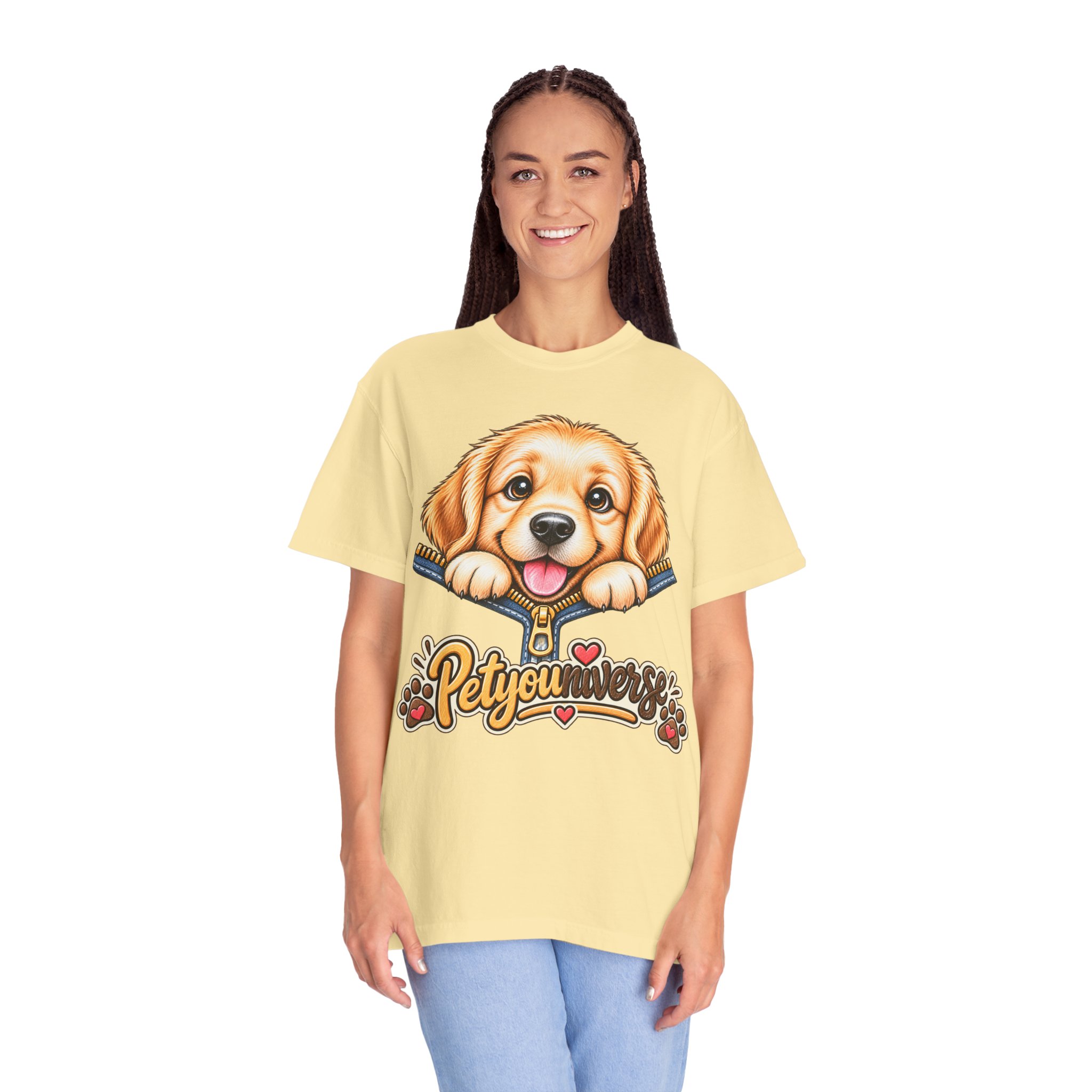 Golden Retriever Puppy "PetYoUniverse" T-Shirt - Image 14